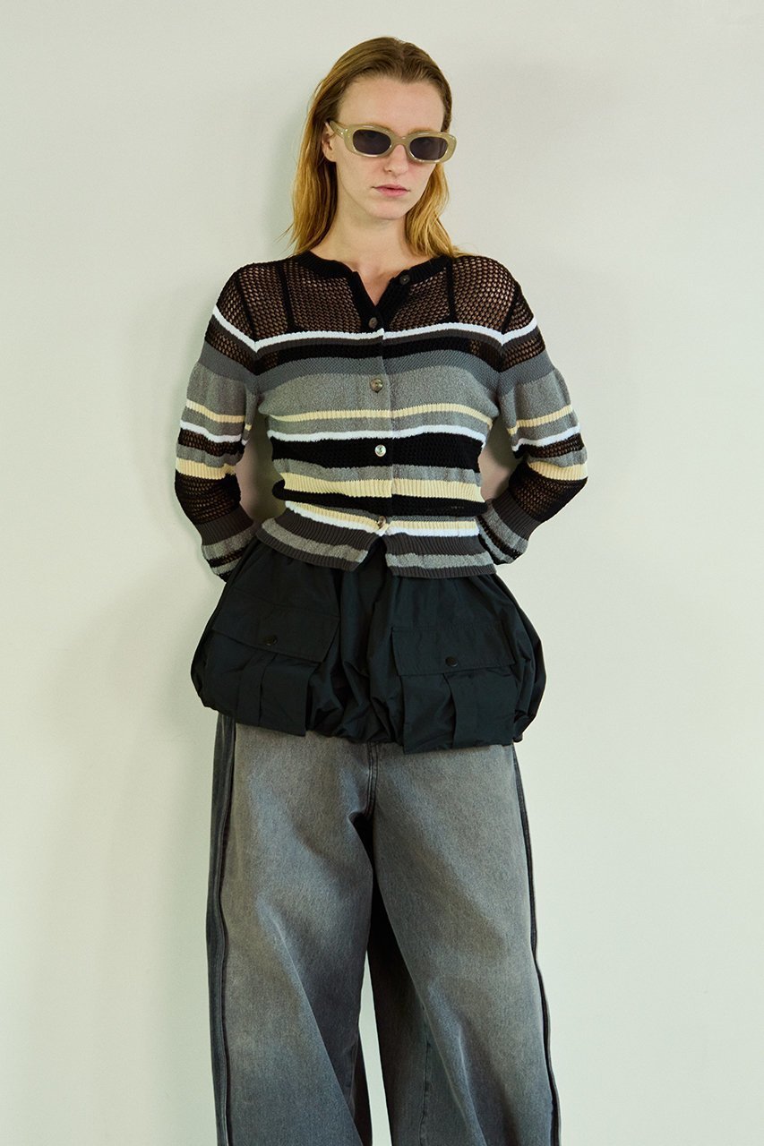 【メゾンスペシャル/MAISON SPECIAL】のMesh Border Cardigan/メッシュボーダーカーディガン 人気、トレンドファッション・服の通販 founy(ファニー) 　ファッション　Fashion　レディースファッション　Fashion for Women　トップス・カットソー　Cut & Sew Tops　ニット　Knit Tops & Sweaters　カーディガン・羽織り　Layered Style Cardigans　カーディガン　Cardigan, Knitwear　ドッキング　Docking, Mixed Material　ボーダー　Border, Stripe　メッシュ　Mesh, Net Fabric　ランダム　Random, Irregular　other-2|ID: prp329100004818090 ipo3291000000036078248