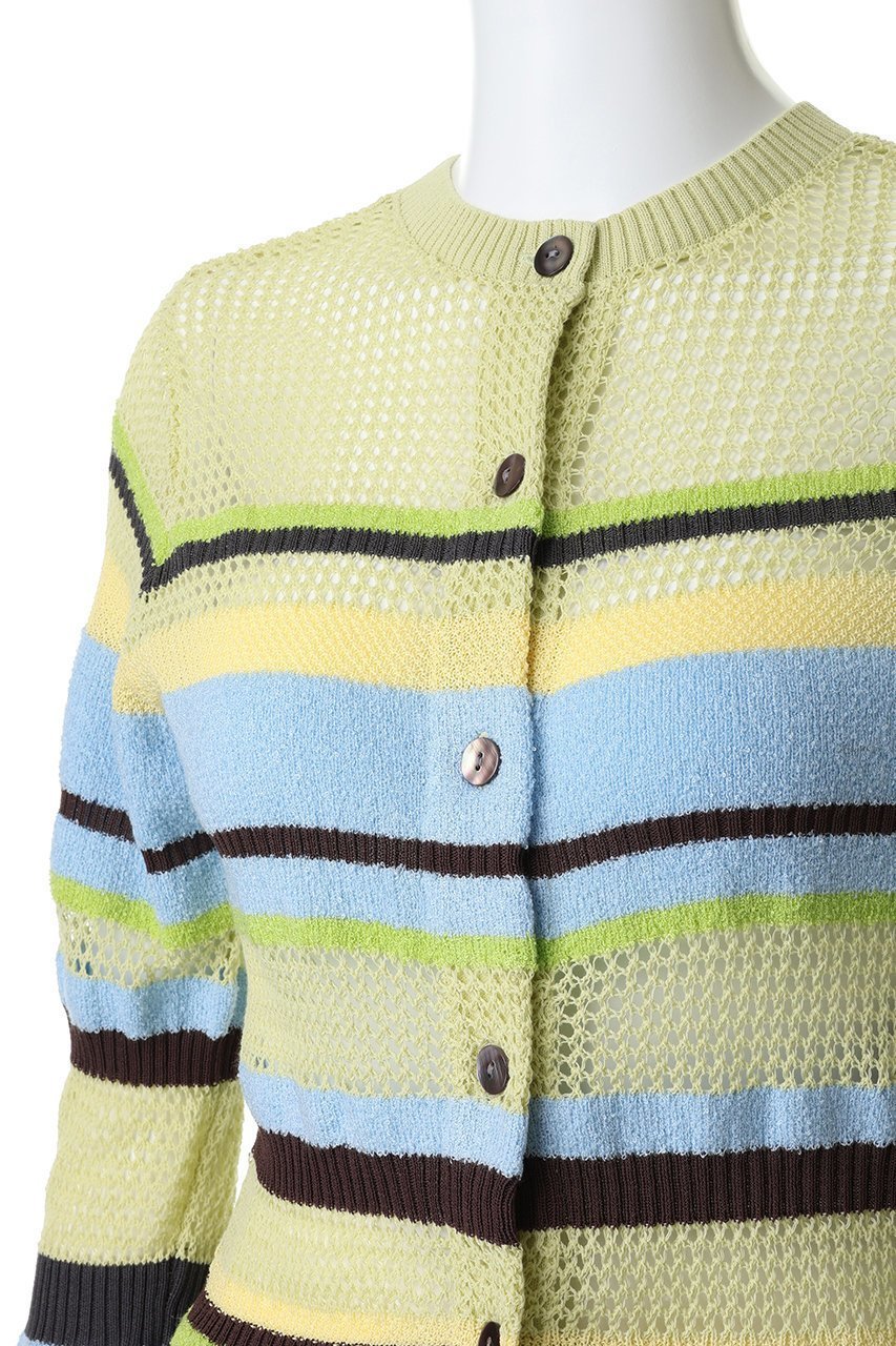 【メゾンスペシャル/MAISON SPECIAL】のMesh Border Cardigan/メッシュボーダーカーディガン 人気、トレンドファッション・服の通販 founy(ファニー) 　ファッション　Fashion　レディースファッション　Fashion for Women　トップス・カットソー　Cut & Sew Tops　ニット　Knit Tops & Sweaters　カーディガン・羽織り　Layered Style Cardigans　カーディガン　Cardigan, Knitwear　ドッキング　Docking, Mixed Material　ボーダー　Border, Stripe　メッシュ　Mesh, Net Fabric　ランダム　Random, Irregular　other-8|ID: prp329100004818090 ipo3291000000036166406
