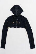 【メゾンスペシャル/MAISON SPECIAL】のZip Short Cardigan with Babouche Collar/バブーシュカ付ジップショートカーディガン BLK(ブラック)|ID: prp329100004818091 ipo3291000000035003307