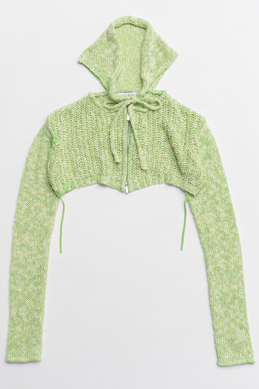 【メゾンスペシャル/MAISON SPECIAL】のZip Short Cardigan with Babouche Collar/バブーシュカ付ジップショートカーディガン インテリア・キッズ・メンズ・レディースファッション・服の通販 founy(ファニー) 　ファッション　Fashion　レディースファッション　Fashion for Women　トップス・カットソー　Cut & Sew Tops　ニット　Knit Tops & Sweaters　カーディガン・羽織り　Layered Style Cardigans　春　Spring　カーディガン　Cardigan, Knitwear　ショート　Short, Short Length　ハンド　Hand, Handmade　フロント　Front, Front Design　ボレロ　Bolero, Short Cardigan　S/S・春夏　SS, Spring/Summer, Warm Season　おすすめ　Recommended / Our Picks　夏　Summer　2026年　2026　GRN(グリーン)|ID: prp329100004818091 ipo3291000000035003308