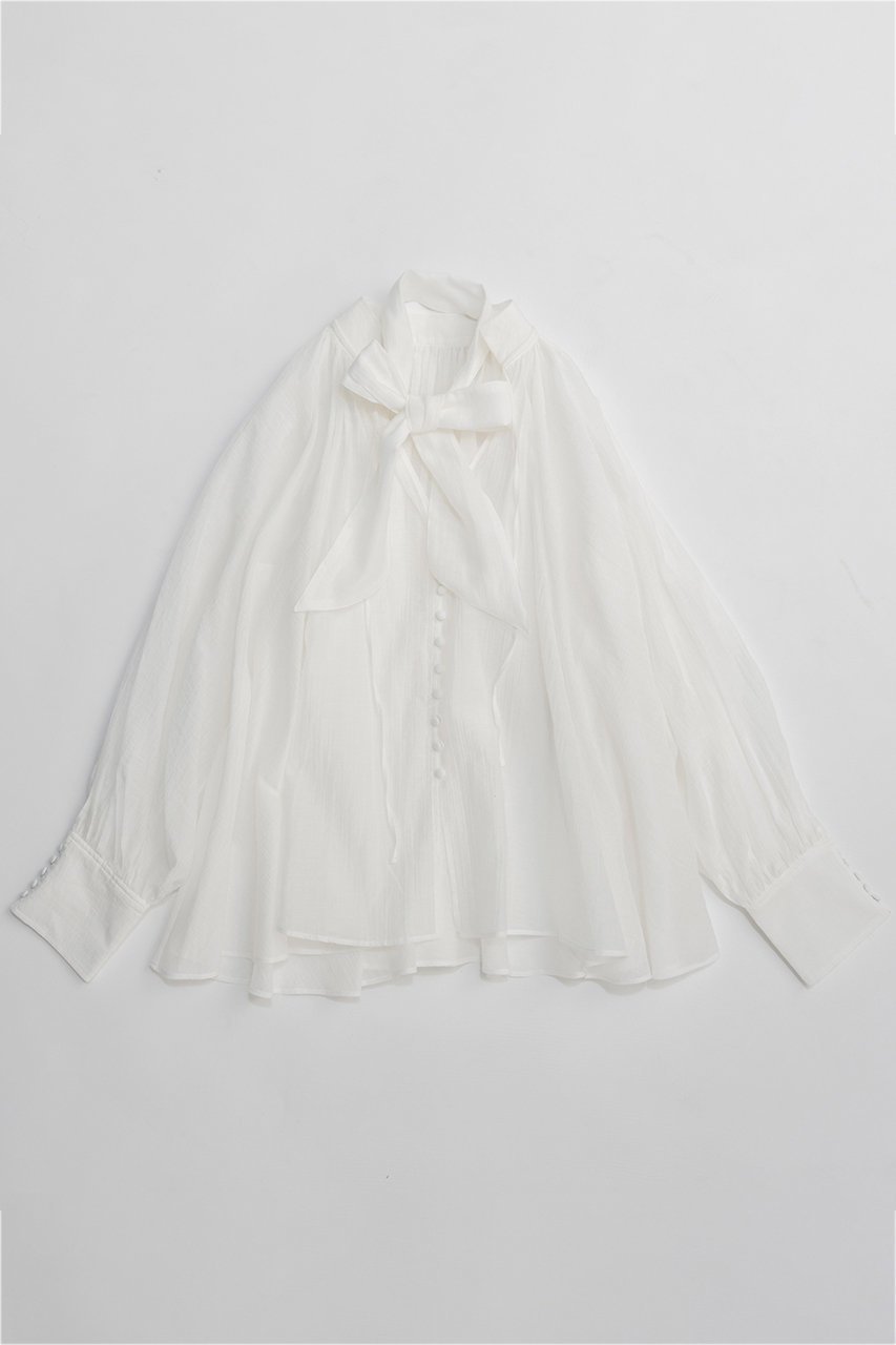 【メゾンスペシャル/MAISON SPECIAL】のV-neck voluminous blouse/タイ付Vネックボリュームブラウス 人気、トレンドファッション・服の通販 founy(ファニー) 　ファッション　Fashion　レディースファッション　Fashion for Women　トップス・カットソー　Cut & Sew Tops　シャツ・ブラウス・オフィスカジュアル　Elegant Blouses & Button-Ups　Vネックトップス　V-Neck Tops / V-Cut Neckline Shirts　春　Spring　キュプラ　Cupro, Eco Fabric　ストライプ　Stripe, Striped Pattern　スリーブ　Sleeve, Long Sleeve / Short Sleeve　チェック　Check, Plaid, Tartan　フラット　Flat, Flat Shoes　フロント　Front, Front Design　マフラー　Scarf, Muffler　リボン　Ribbon, Bow　ロング　Long, Long-Length　S/S・春夏　SS, Spring/Summer, Warm Season　夏　Summer　2026年　2026　other-2|ID: prp329100004818092 ipo3291000000035003316