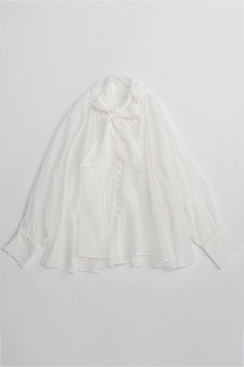 【メゾンスペシャル/MAISON SPECIAL】のV-neck voluminous blouse/タイ付Vネックボリュームブラウス 人気、トレンドファッション・服の通販 founy(ファニー) 　ファッション　Fashion　レディースファッション　Fashion for Women　トップス・カットソー　Cut & Sew Tops　シャツ・ブラウス・オフィスカジュアル　Elegant Blouses & Button-Ups　Vネックトップス　V-Neck Tops / V-Cut Neckline Shirts　春　Spring　キュプラ　Cupro, Eco Fabric　ストライプ　Stripe, Striped Pattern　スリーブ　Sleeve, Long Sleeve / Short Sleeve　チェック　Check, Plaid, Tartan　フラット　Flat, Flat Shoes　フロント　Front, Front Design　マフラー　Scarf, Muffler　リボン　Ribbon, Bow　ロング　Long, Long-Length　S/S・春夏　SS, Spring/Summer, Warm Season　夏　Summer　2026年　2026　other-3|ID: prp329100004818092 ipo3291000000035003317