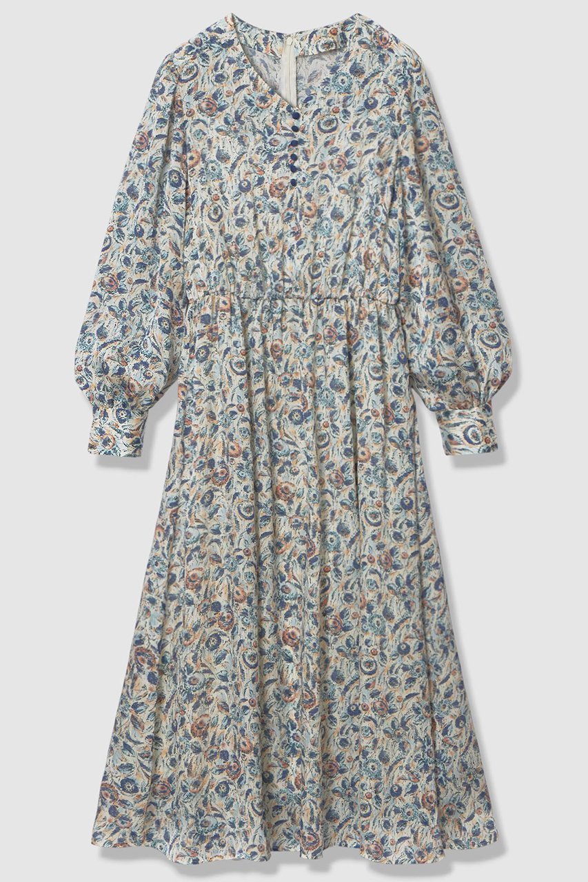 【アナイ/ANAYI】のぼかしフラワーフレア ワンピース 人気、トレンドファッション・服の通販 founy(ファニー) 　ファッション　Fashion　レディースファッション　Fashion for Women　ワンピース　Dresses　チュニック　Tunic Tops & Dresses　2026年　2026　なめらか　Smooth, Silky Texture　サテン　Satin, Glossy Fabric　ジャケット　Jacket, Outerwear　チュニック　Tunic, Long Top　フェミニン　Feminine, Girly　フラワー　Flower, Floral　フレア　Flare, Flared　フロント　Front, Front Design　プリント　Print, Printed Pattern　ロング　Long, Long-Length　エレガント 上品　Elegant　夏　Summer　春　Spring　S/S・春夏　SS, Spring/Summer, Warm Season　 other-1|ID: prp329100004819889 ipo3291000000035774529