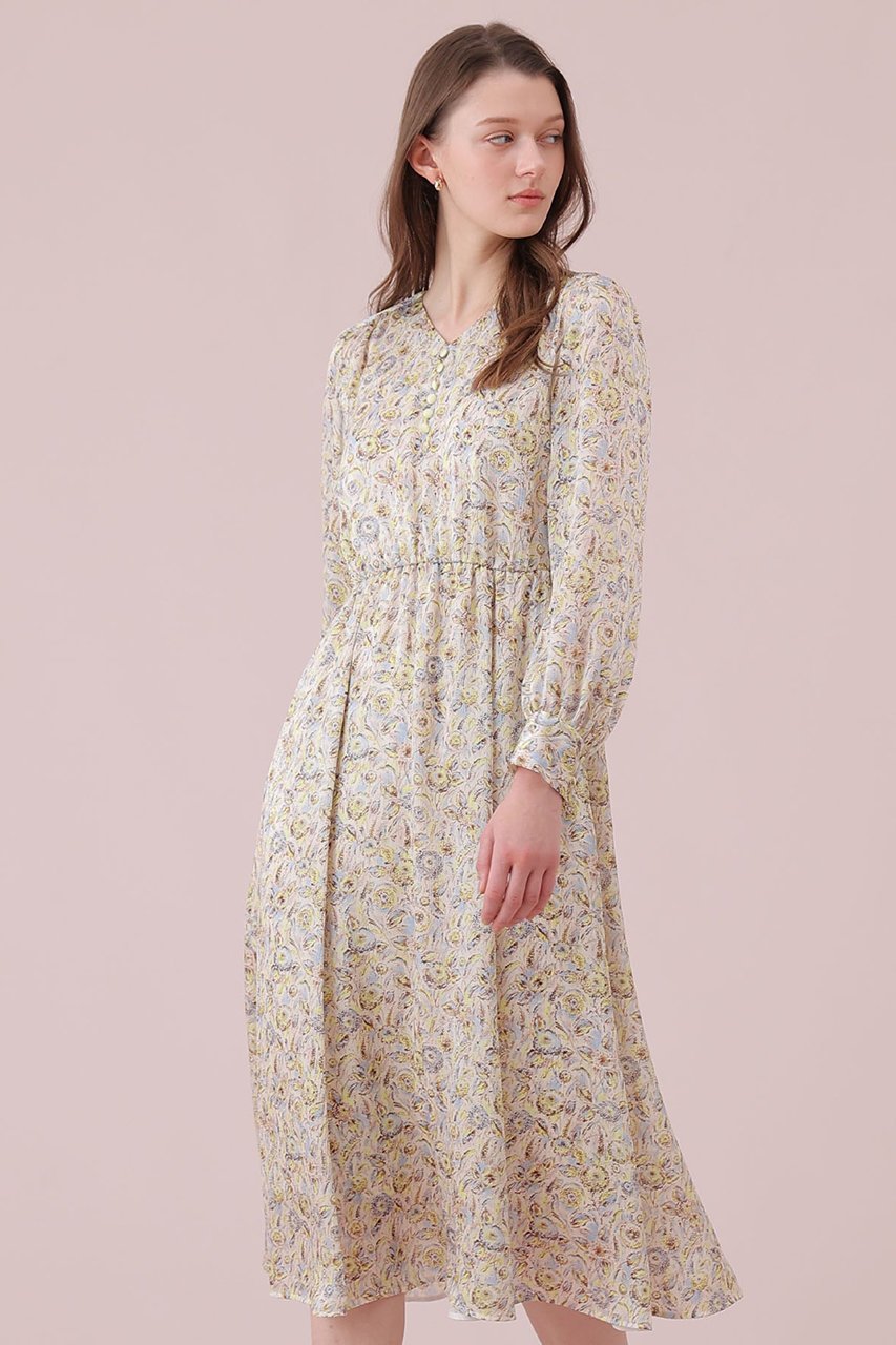 【アナイ/ANAYI】のぼかしフラワーフレア ワンピース 人気、トレンドファッション・服の通販 founy(ファニー) 　ファッション　Fashion　レディースファッション　Fashion for Women　ワンピース　Dresses　チュニック　Tunic Tops & Dresses　2026年　2026　なめらか　Smooth, Silky Texture　サテン　Satin, Glossy Fabric　ジャケット　Jacket, Outerwear　チュニック　Tunic, Long Top　フェミニン　Feminine, Girly　フラワー　Flower, Floral　フレア　Flare, Flared　フロント　Front, Front Design　プリント　Print, Printed Pattern　ロング　Long, Long-Length　エレガント 上品　Elegant　夏　Summer　春　Spring　S/S・春夏　SS, Spring/Summer, Warm Season　other-4|ID: prp329100004819889 ipo3291000000035774538