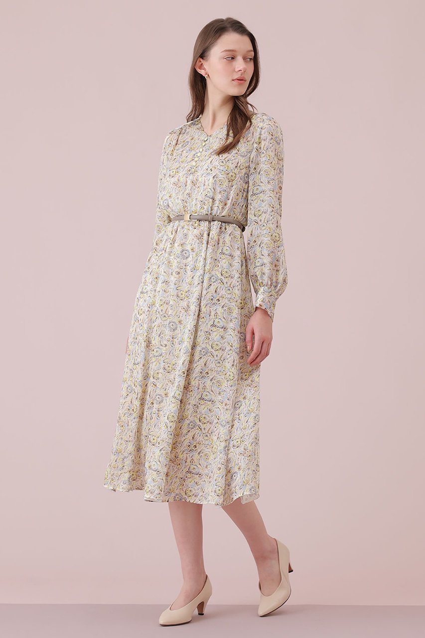 【アナイ/ANAYI】のぼかしフラワーフレア ワンピース 人気、トレンドファッション・服の通販 founy(ファニー) 　ファッション　Fashion　レディースファッション　Fashion for Women　ワンピース　Dresses　チュニック　Tunic Tops & Dresses　2026年　2026　なめらか　Smooth, Silky Texture　サテン　Satin, Glossy Fabric　ジャケット　Jacket, Outerwear　チュニック　Tunic, Long Top　フェミニン　Feminine, Girly　フラワー　Flower, Floral　フレア　Flare, Flared　フロント　Front, Front Design　プリント　Print, Printed Pattern　ロング　Long, Long-Length　エレガント 上品　Elegant　夏　Summer　春　Spring　S/S・春夏　SS, Spring/Summer, Warm Season　other-6|ID: prp329100004819889 ipo3291000000035774541