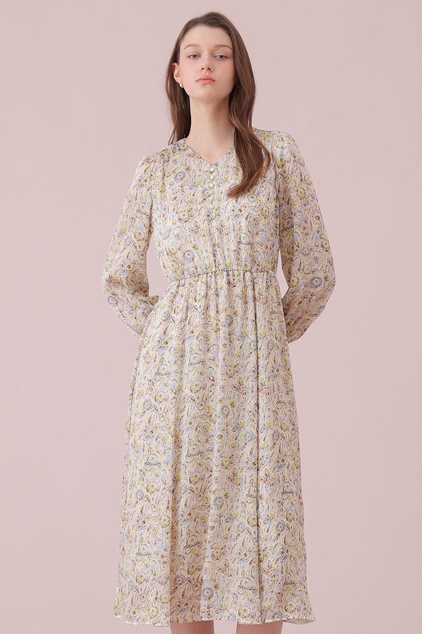 【アナイ/ANAYI】のぼかしフラワーフレア ワンピース 人気、トレンドファッション・服の通販 founy(ファニー) 　ファッション　Fashion　レディースファッション　Fashion for Women　ワンピース　Dresses　チュニック　Tunic Tops & Dresses　2026年　2026　なめらか　Smooth, Silky Texture　サテン　Satin, Glossy Fabric　ジャケット　Jacket, Outerwear　チュニック　Tunic, Long Top　フェミニン　Feminine, Girly　フラワー　Flower, Floral　フレア　Flare, Flared　フロント　Front, Front Design　プリント　Print, Printed Pattern　ロング　Long, Long-Length　エレガント 上品　Elegant　夏　Summer　春　Spring　S/S・春夏　SS, Spring/Summer, Warm Season　other-7|ID: prp329100004819889 ipo3291000000035774542