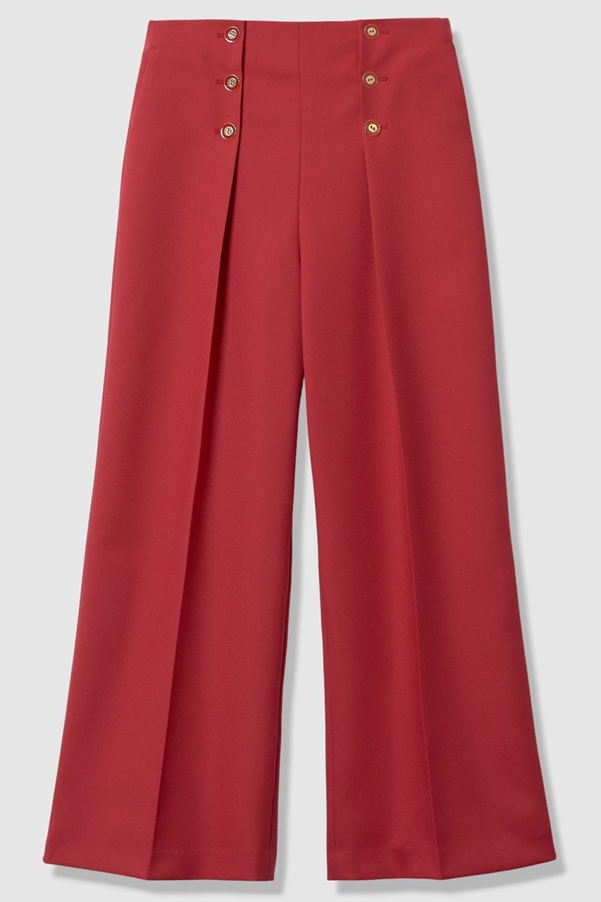 【アナイ/ANAYI】のブライトツイルタックセーラーパンツ インテリア・キッズ・メンズ・レディースファッション・服の通販 founy(ファニー) 　ファッション　Fashion　レディースファッション　Fashion for Women　パンツ　Pants & Trousers　2026年　2026　おすすめ　Recommended / Our Picks　センター　Center, Center Line　ツイル　Twist, Twisted Detail　バランス　Balance, Style Balance　マニッシュ　Mannish, Boyish　ワイド　Wide, Wide Fit　夏　Summer　春　Spring　S/S・春夏　SS, Spring/Summer, Warm Season　レッド|ID: prp329100004819890 ipo3291000000035774546