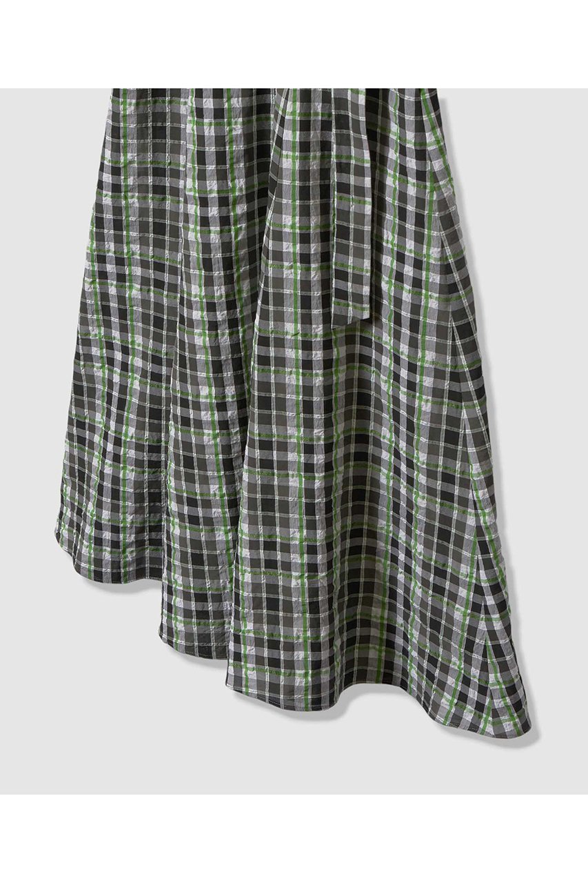 【アナイ/ANAYI】のグリーンチェックカシュクール ワンピース 人気、トレンドファッション・服の通販 founy(ファニー) 　ファッション　Fashion　レディースファッション　Fashion for Women　ワンピース　Dresses　チュニック　Tunic Tops & Dresses　2026年　2026　カシュクール　Wrap Design　チェック　Check, Plaid, Tartan　チュニック　Tunic, Long Top　フレア　Flare, Flared　ペプラム　Peplum, Flared Hem　モノトーン　Monotone, Black and White　ロング　Long, Long-Length　エレガント 上品　Elegant　夏　Summer　春　Spring　S/S・春夏　SS, Spring/Summer, Warm Season　other-6|ID: prp329100004821410 ipo3291000000035040907