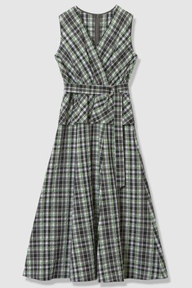 【アナイ/ANAYI】 グリーンチェックカシュクール ワンピース人気、トレンドファッション・服の通販 founy(ファニー) ファッション Fashion レディースファッション Fashion for Women ワンピース Dresses チュニック Tunic Tops & Dresses 2026年 2026 カシュクール Wrap Design チェック Check, Plaid, Tartan チュニック Tunic, Long Top フレア Flare, Flared ペプラム Peplum, Flared Hem モノトーン Monotone, Black and White ロング Long, Long-Length エレガント 上品 Elegant 夏 Summer 春 Spring S/S・春夏 SS, Spring/Summer, Warm Season |ID:prp329100004821410