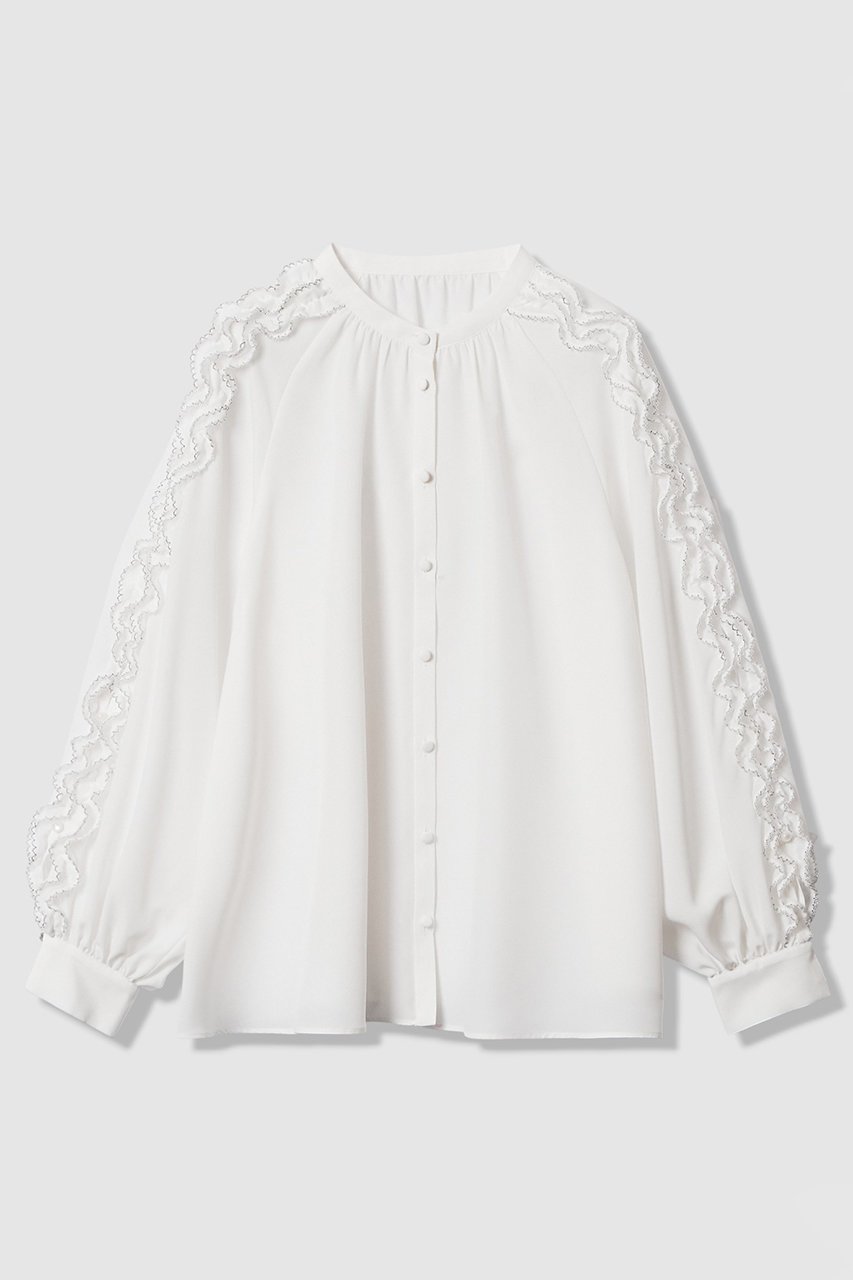 【アナイ/ANAYI】のピコスカラスリーブスリット ブラウス 人気、トレンドファッション・服の通販 founy(ファニー) 　ファッション　Fashion　レディースファッション　Fashion for Women　トップス・カットソー　Cut & Sew Tops　シャツ・ブラウス・オフィスカジュアル　Elegant Blouses & Button-Ups　2026年　2026　おすすめ　Recommended / Our Picks　ギャザー　Gathered, Ruffled　シフォン　Chiffon, Lightweight Fabric　スカラップ　Scallop, Scalloped Edge　スリット　Slit, Slit Detail　スリーブ　Sleeve, Long Sleeve / Short Sleeve　ロング　Long, Long-Length　エレガント 上品　Elegant　夏　Summer　春　Spring　S/S・春夏　SS, Spring/Summer, Warm Season　 other-1|ID: prp329100004821418 ipo3291000000035040971