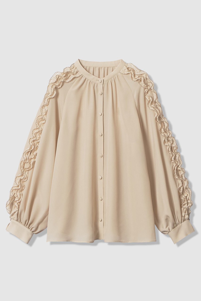 【アナイ/ANAYI】のピコスカラスリーブスリット ブラウス インテリア・キッズ・メンズ・レディースファッション・服の通販 founy(ファニー) 　ファッション　Fashion　レディースファッション　Fashion for Women　トップス・カットソー　Cut & Sew Tops　シャツ・ブラウス・オフィスカジュアル　Elegant Blouses & Button-Ups　2026年　2026　おすすめ　Recommended / Our Picks　ギャザー　Gathered, Ruffled　シフォン　Chiffon, Lightweight Fabric　スカラップ　Scallop, Scalloped Edge　スリット　Slit, Slit Detail　スリーブ　Sleeve, Long Sleeve / Short Sleeve　ロング　Long, Long-Length　エレガント 上品　Elegant　夏　Summer　春　Spring　S/S・春夏　SS, Spring/Summer, Warm Season　ベージュ|ID: prp329100004821418 ipo3291000000035040973