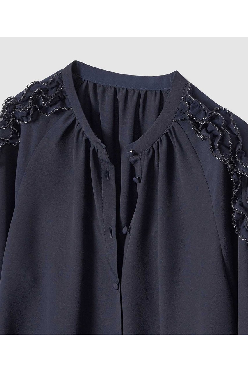 【アナイ/ANAYI】のピコスカラスリーブスリット ブラウス 人気、トレンドファッション・服の通販 founy(ファニー) 　ファッション　Fashion　レディースファッション　Fashion for Women　トップス・カットソー　Cut & Sew Tops　シャツ・ブラウス・オフィスカジュアル　Elegant Blouses & Button-Ups　2026年　2026　おすすめ　Recommended / Our Picks　ギャザー　Gathered, Ruffled　シフォン　Chiffon, Lightweight Fabric　スカラップ　Scallop, Scalloped Edge　スリット　Slit, Slit Detail　スリーブ　Sleeve, Long Sleeve / Short Sleeve　ロング　Long, Long-Length　エレガント 上品　Elegant　夏　Summer　春　Spring　S/S・春夏　SS, Spring/Summer, Warm Season　other-3|ID: prp329100004821418 ipo3291000000035040976