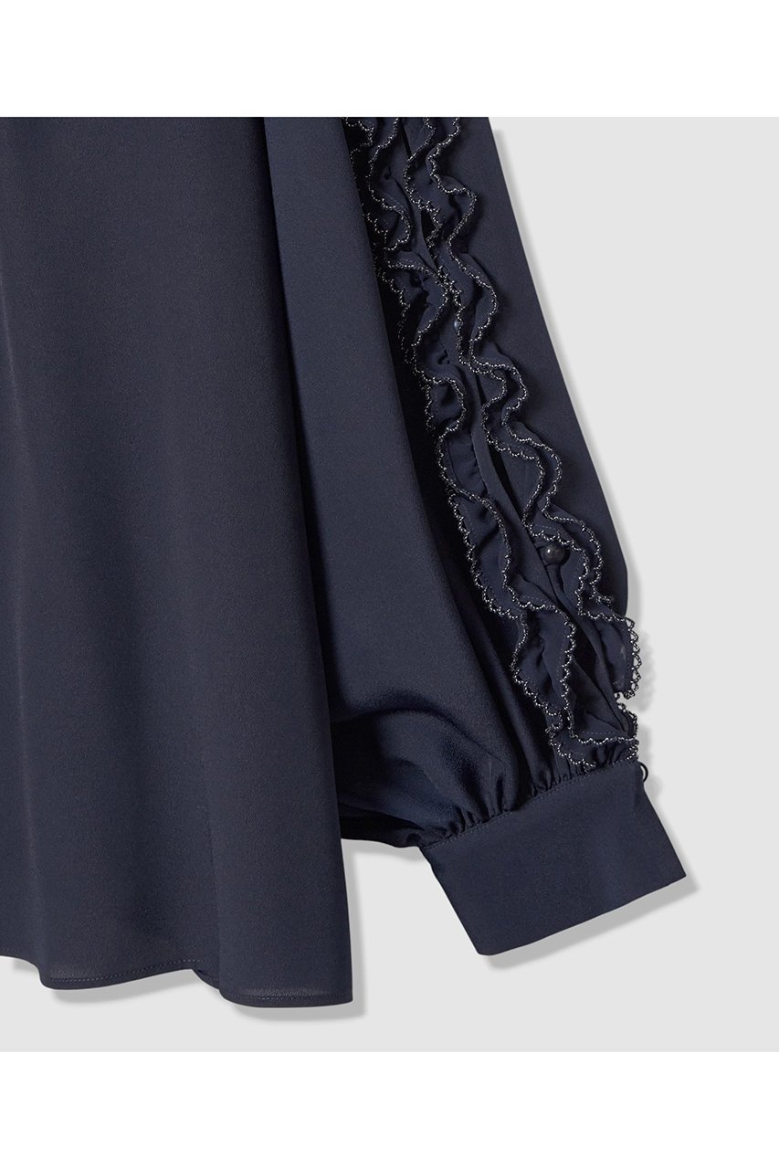 【アナイ/ANAYI】のピコスカラスリーブスリット ブラウス 人気、トレンドファッション・服の通販 founy(ファニー) 　ファッション　Fashion　レディースファッション　Fashion for Women　トップス・カットソー　Cut & Sew Tops　シャツ・ブラウス・オフィスカジュアル　Elegant Blouses & Button-Ups　2026年　2026　おすすめ　Recommended / Our Picks　ギャザー　Gathered, Ruffled　シフォン　Chiffon, Lightweight Fabric　スカラップ　Scallop, Scalloped Edge　スリット　Slit, Slit Detail　スリーブ　Sleeve, Long Sleeve / Short Sleeve　ロング　Long, Long-Length　エレガント 上品　Elegant　夏　Summer　春　Spring　S/S・春夏　SS, Spring/Summer, Warm Season　other-4|ID: prp329100004821418 ipo3291000000035040977