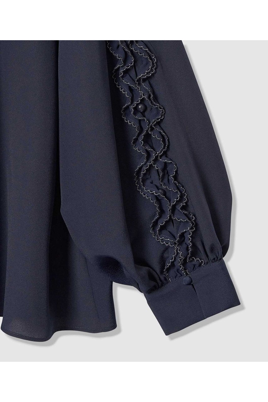 【アナイ/ANAYI】のピコスカラスリーブスリット ブラウス 人気、トレンドファッション・服の通販 founy(ファニー) 　ファッション　Fashion　レディースファッション　Fashion for Women　トップス・カットソー　Cut & Sew Tops　シャツ・ブラウス・オフィスカジュアル　Elegant Blouses & Button-Ups　2026年　2026　おすすめ　Recommended / Our Picks　ギャザー　Gathered, Ruffled　シフォン　Chiffon, Lightweight Fabric　スカラップ　Scallop, Scalloped Edge　スリット　Slit, Slit Detail　スリーブ　Sleeve, Long Sleeve / Short Sleeve　ロング　Long, Long-Length　エレガント 上品　Elegant　夏　Summer　春　Spring　S/S・春夏　SS, Spring/Summer, Warm Season　other-6|ID: prp329100004821418 ipo3291000000035040979