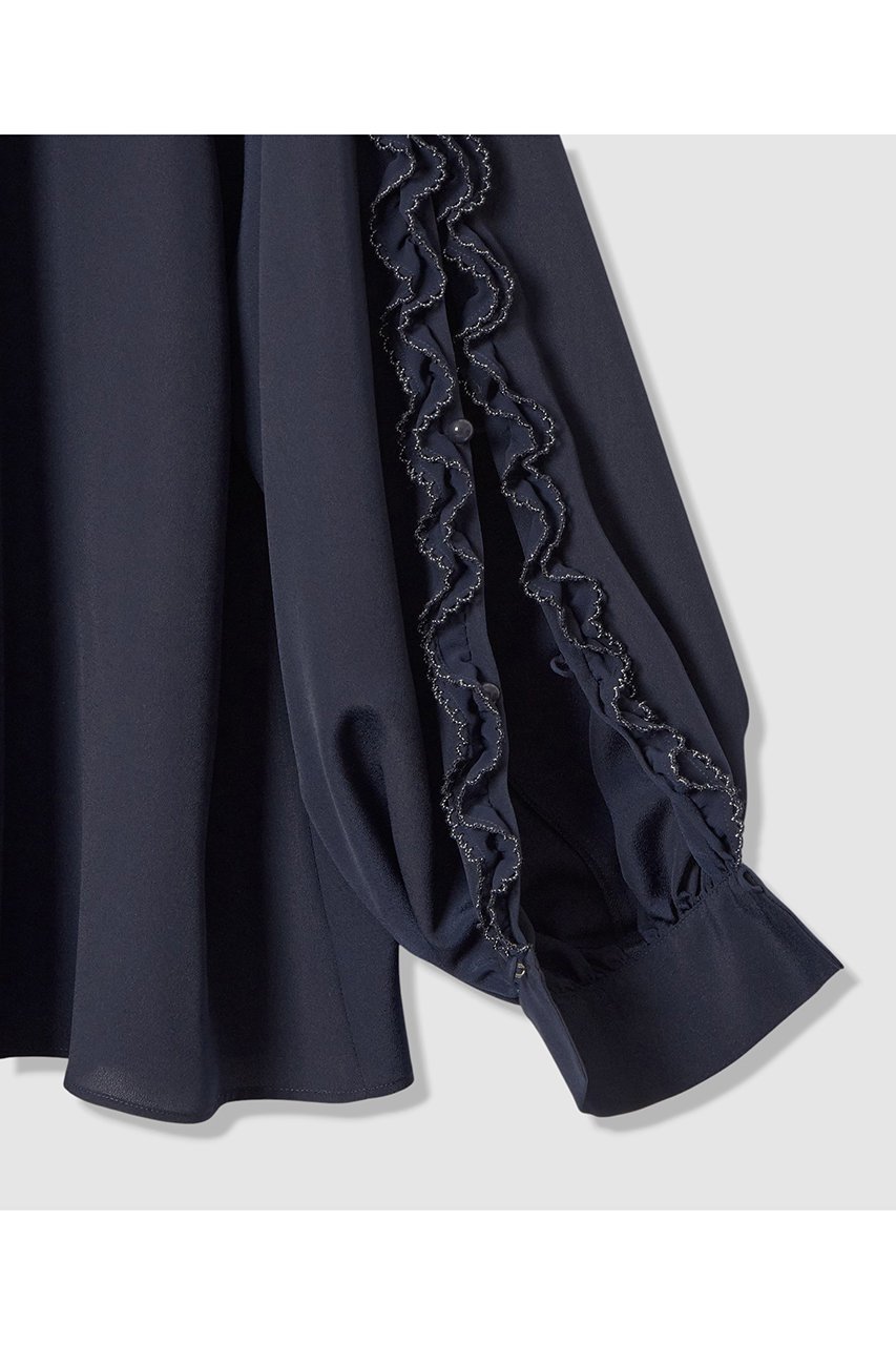 【アナイ/ANAYI】のピコスカラスリーブスリット ブラウス 人気、トレンドファッション・服の通販 founy(ファニー) 　ファッション　Fashion　レディースファッション　Fashion for Women　トップス・カットソー　Cut & Sew Tops　シャツ・ブラウス・オフィスカジュアル　Elegant Blouses & Button-Ups　2026年　2026　おすすめ　Recommended / Our Picks　ギャザー　Gathered, Ruffled　シフォン　Chiffon, Lightweight Fabric　スカラップ　Scallop, Scalloped Edge　スリット　Slit, Slit Detail　スリーブ　Sleeve, Long Sleeve / Short Sleeve　ロング　Long, Long-Length　エレガント 上品　Elegant　夏　Summer　春　Spring　S/S・春夏　SS, Spring/Summer, Warm Season　other-7|ID: prp329100004821418 ipo3291000000035040980