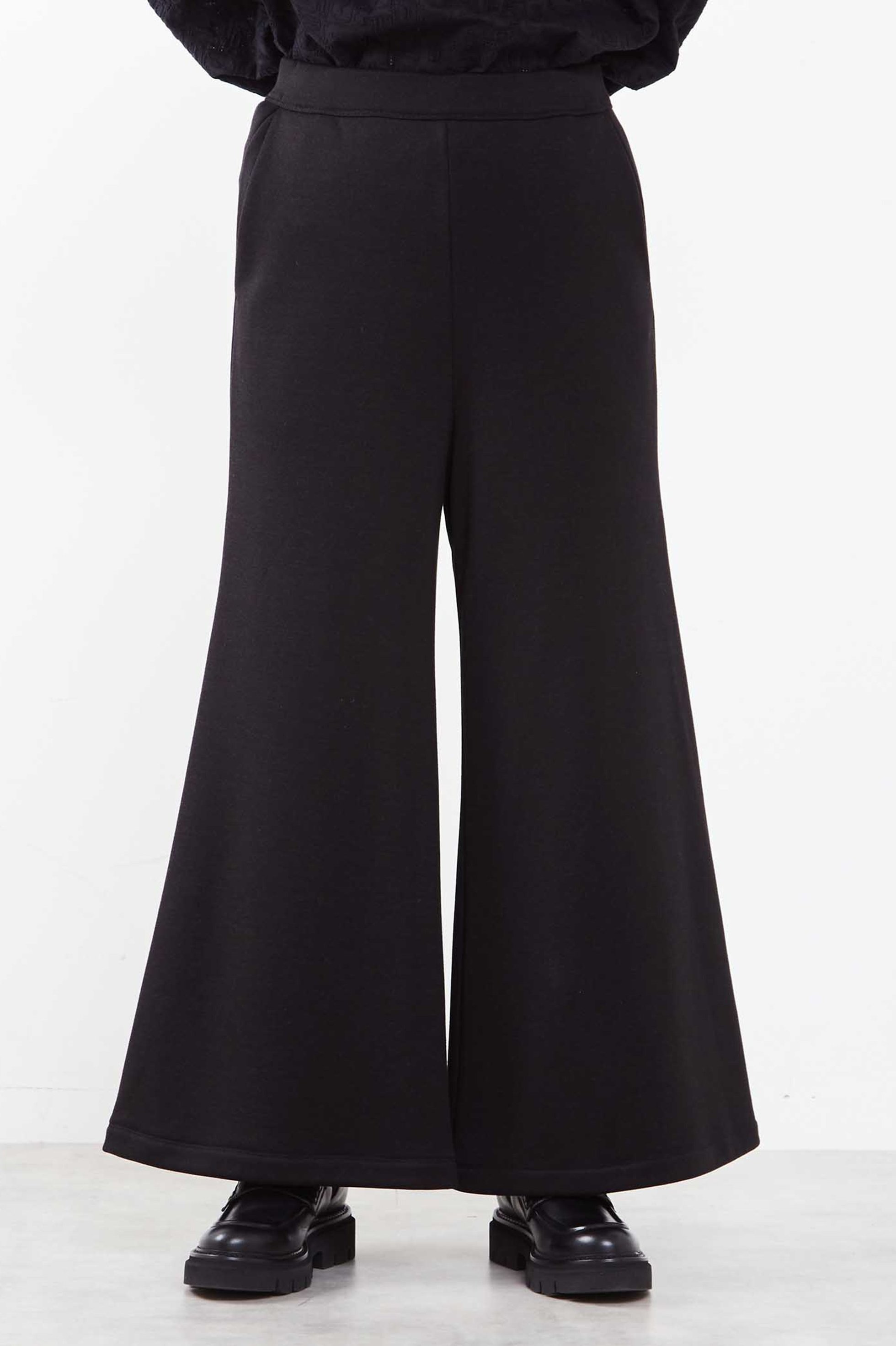 【プレインピープル/PLAIN PEOPLE】のキュプラコットンフレアワイドパンツ インテリア・キッズ・メンズ・レディースファッション・服の通販 founy(ファニー) 　ファッション　Fashion　レディースファッション　Fashion for Women　パンツ　Pants & Trousers　スウェット / スエット　Sweatshirt, Sweatwear　ドローコード　Drawcord, Drawstring Cord　フィット　Fit, Slim Fit　ワイド　Wide, Wide Fit　再入荷　Restock / Back in Stock　ブラック|ID: prp329100004821421 ipo3291000000035731009