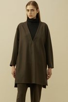 【プレインピープル/PLAIN PEOPLE】のバランサーキュラーミルドVネックチュニックドレス カーキグレー|ID: prp329100004821423 ipo3291000000035041520