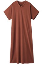 【プレインピープル/PLAIN PEOPLE】のオーガニック天竺ドルマン半袖ワンピース マロン|ID: prp329100004821424 ipo3291000000035976476