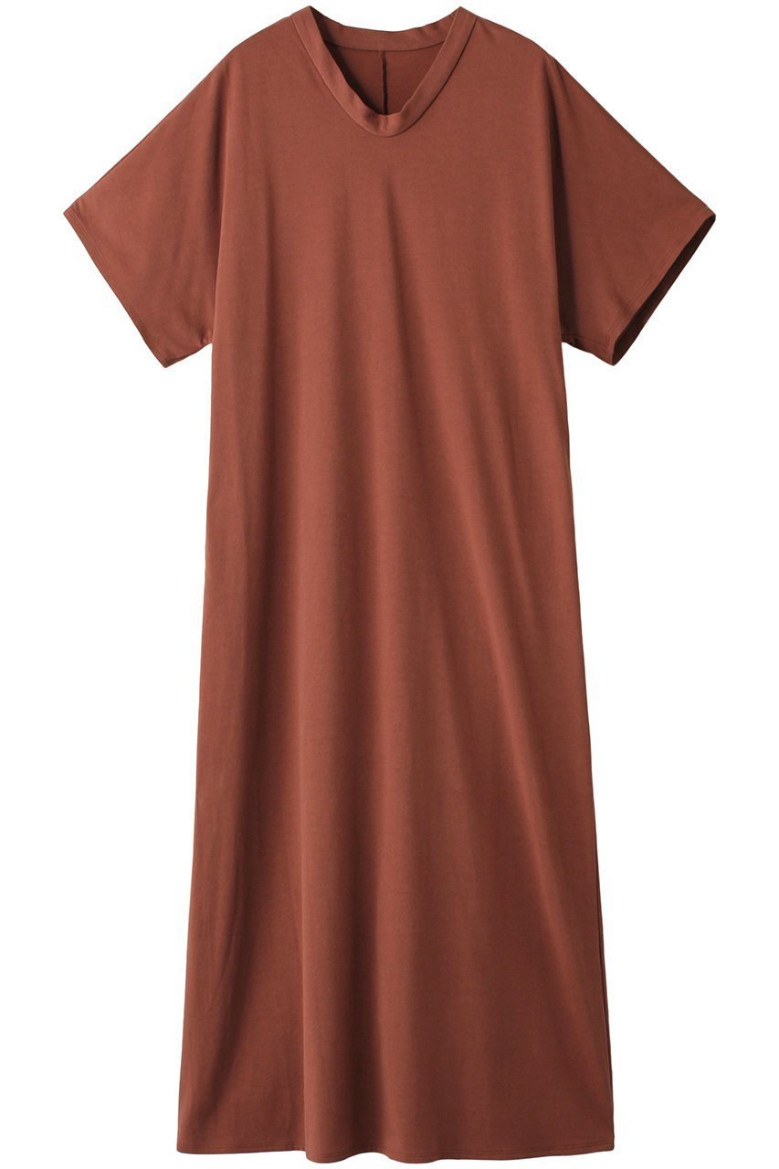 【プレインピープル/PLAIN PEOPLE】のオーガニック天竺ドルマン半袖ワンピース インテリア・キッズ・メンズ・レディースファッション・服の通販 founy(ファニー) 　ファッション　Fashion　レディースファッション　Fashion for Women　ワンピース　Dresses　チュニック　Tunic Tops & Dresses　オーガニック　Organic Cotton　チュニック　Tunic, Long Top　ロング　Long, Long-Length　半袖　Short Sleeve, Half Sleeve　マロン|ID: prp329100004821424 ipo3291000000035976476