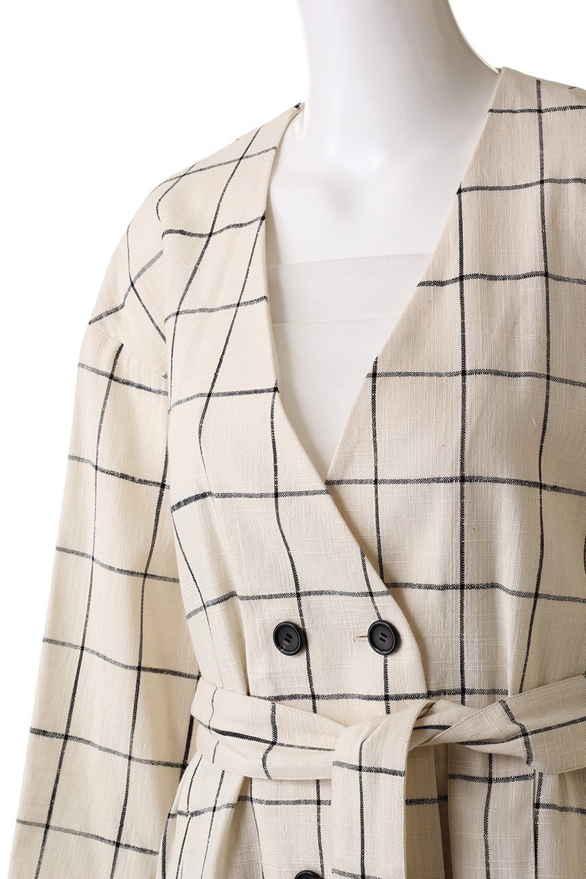 【プレインピープル/PLAIN PEOPLE】のウィンドウペンカラーレスコート 人気、トレンドファッション・服の通販 founy(ファニー) ファッション Fashion レディースファッション Fashion for Women アウター Coat / Outerwear Collection コート・ロングコート・ピーコート Long Coats, Peacoats & More コンパクト Compact, Small Size ダブル Double, Double-Breasted パターン Pattern, Design Print リネン Linen, Linen Fabric ロング Long, Long-Length other-5|ID: prp329100004821428 ipo3291000000035041967