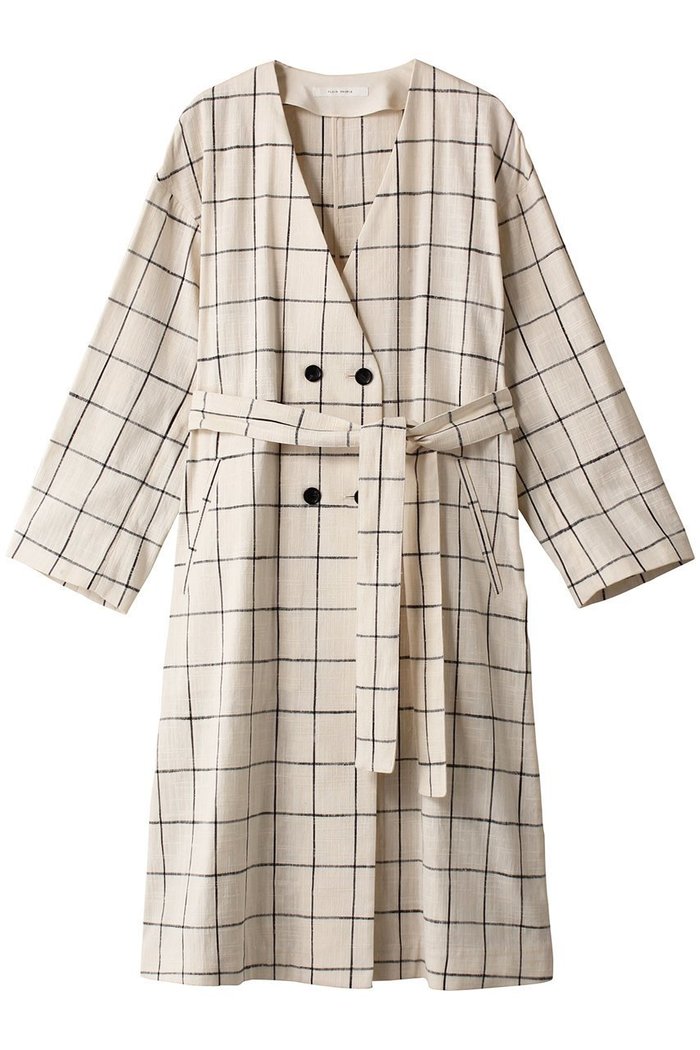 【プレインピープル/PLAIN PEOPLE】のウィンドウペンカラーレスコート インテリア・キッズ・メンズ・レディースファッション・服の通販 founy(ファニー) https://founy.com/ ファッション Fashion レディースファッション Fashion for Women アウター Coat / Outerwear Collection コート・ロングコート・ピーコート Long Coats, Peacoats & More コンパクト Compact, Small Size ダブル Double, Double-Breasted パターン Pattern, Design Print リネン Linen, Linen Fabric ロング Long, Long-Length |ID: prp329100004821428 ipo3291000000036229785