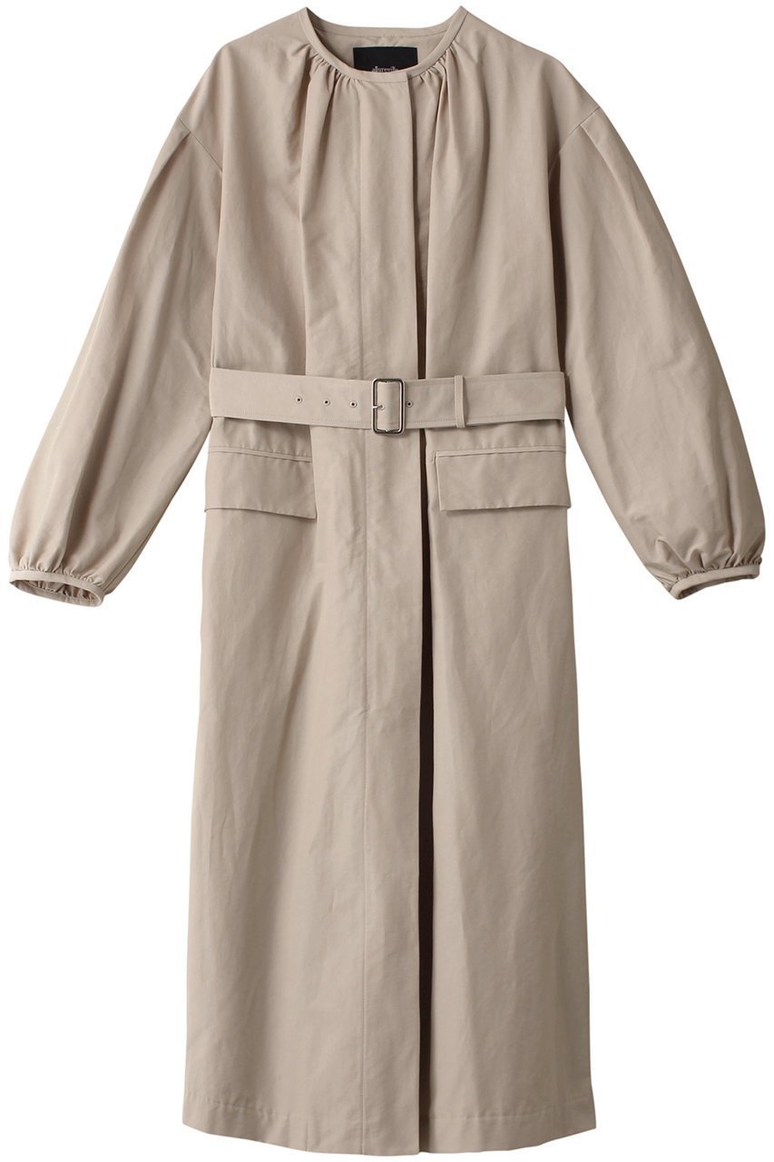 【アルアバイル/allureville】のCNクロスギャザーネックコート 人気、トレンドファッション・服の通販 founy(ファニー) 　ファッション　Fashion　レディースファッション　Fashion for Women　アウター　Coat / Outerwear Collection　コート・ロングコート・ピーコート　Long Coats, Peacoats & More　ギャザー　Gathered, Ruffled　ジップ　Zip, Zipper　フェイク　Faux, Fake　フラップ　Flap, Flap Pocket　ポケット　Pocket, Pocket Detail　ロング　Long, Long-Length　再入荷　Restock / Back in Stock　定番　Standard, Basic Item　春　Spring　 other-1|ID: prp329100004822244 ipo3291000000035051412