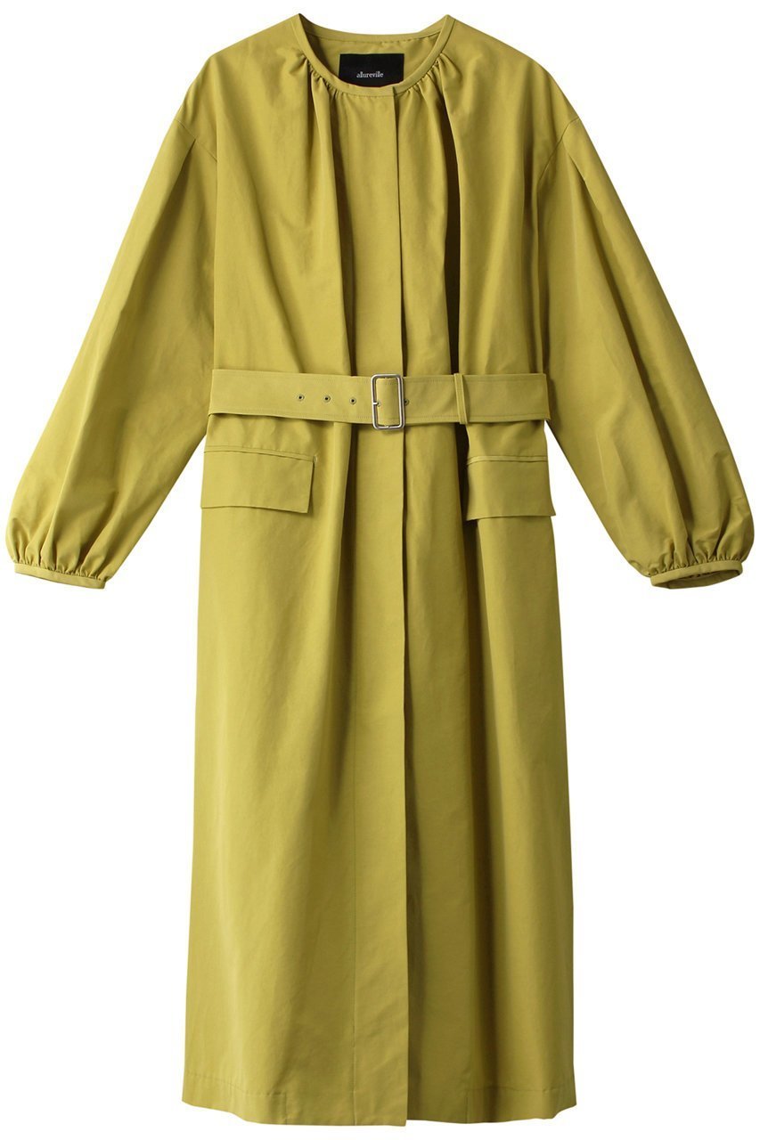 【アルアバイル/allureville】のCNクロスギャザーネックコート インテリア・キッズ・メンズ・レディースファッション・服の通販 founy(ファニー) 　ファッション　Fashion　レディースファッション　Fashion for Women　アウター　Coat / Outerwear Collection　コート・ロングコート・ピーコート　Long Coats, Peacoats & More　ギャザー　Gathered, Ruffled　ジップ　Zip, Zipper　フェイク　Faux, Fake　フラップ　Flap, Flap Pocket　ポケット　Pocket, Pocket Detail　ロング　Long, Long-Length　再入荷　Restock / Back in Stock　定番　Standard, Basic Item　春　Spring　グリーン|ID: prp329100004822244 ipo3291000000035051415