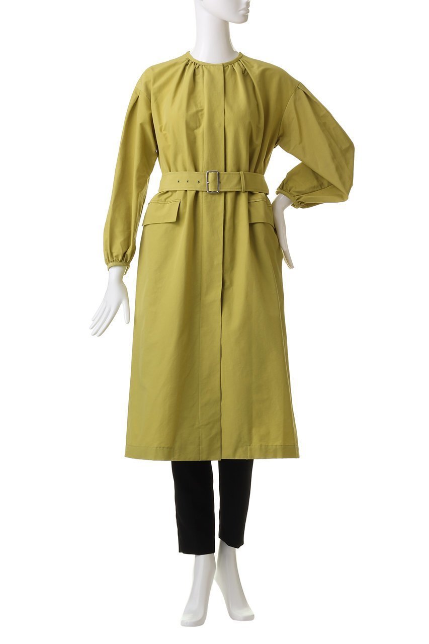 【アルアバイル/allureville】のCNクロスギャザーネックコート 人気、トレンドファッション・服の通販 founy(ファニー) 　ファッション　Fashion　レディースファッション　Fashion for Women　アウター　Coat / Outerwear Collection　コート・ロングコート・ピーコート　Long Coats, Peacoats & More　ギャザー　Gathered, Ruffled　ジップ　Zip, Zipper　フェイク　Faux, Fake　フラップ　Flap, Flap Pocket　ポケット　Pocket, Pocket Detail　ロング　Long, Long-Length　再入荷　Restock / Back in Stock　定番　Standard, Basic Item　春　Spring　other-2|ID: prp329100004822244 ipo3291000000035051416