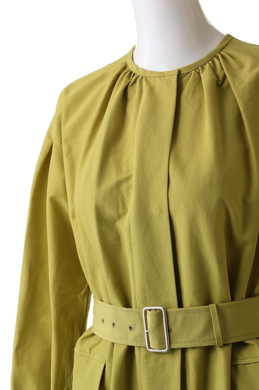 【アルアバイル/allureville】のCNクロスギャザーネックコート 人気、トレンドファッション・服の通販 founy(ファニー) 　ファッション　Fashion　レディースファッション　Fashion for Women　アウター　Coat / Outerwear Collection　コート・ロングコート・ピーコート　Long Coats, Peacoats & More　ギャザー　Gathered, Ruffled　ジップ　Zip, Zipper　フェイク　Faux, Fake　フラップ　Flap, Flap Pocket　ポケット　Pocket, Pocket Detail　ロング　Long, Long-Length　再入荷　Restock / Back in Stock　定番　Standard, Basic Item　春　Spring　other-5|ID: prp329100004822244 ipo3291000000035051419