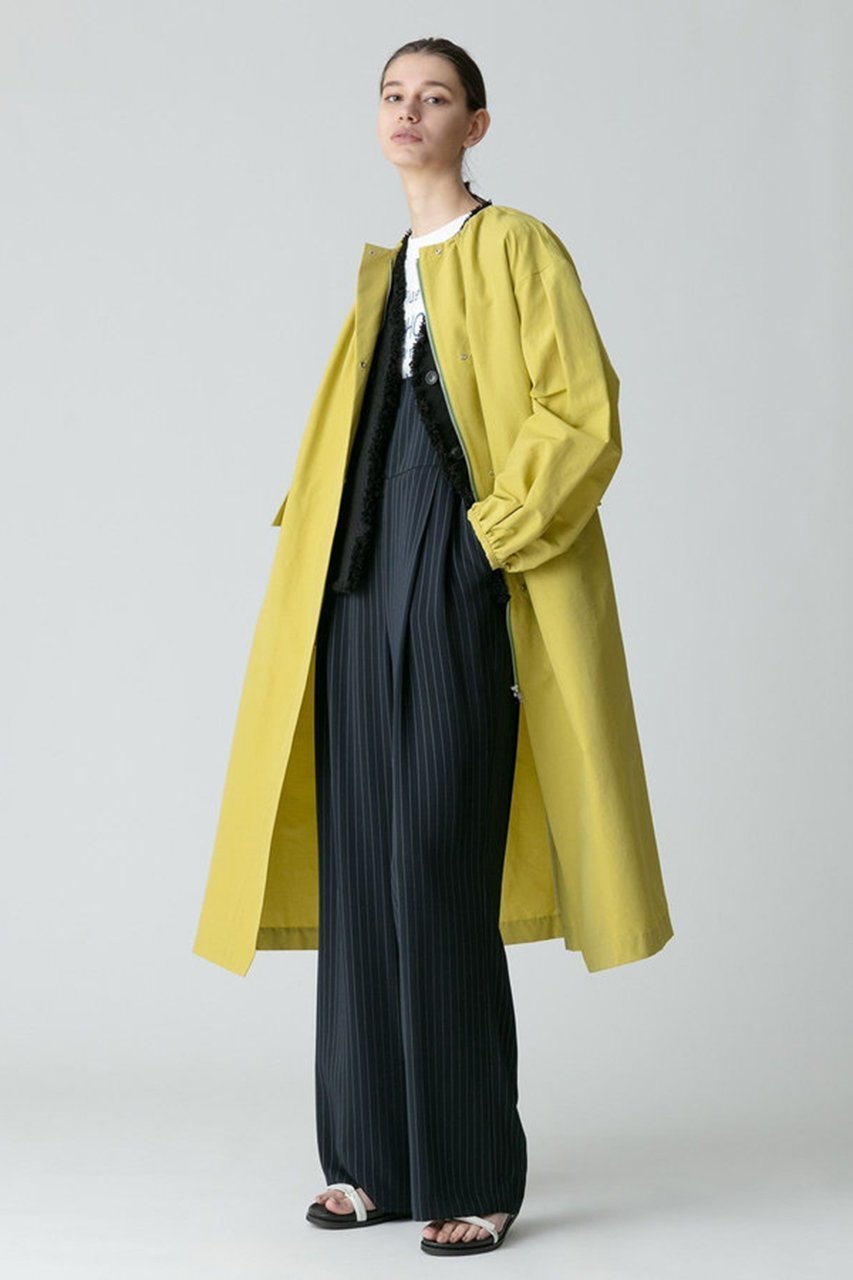 【アルアバイル/allureville】のCNクロスギャザーネックコート 人気、トレンドファッション・服の通販 founy(ファニー) 　ファッション　Fashion　レディースファッション　Fashion for Women　アウター　Coat / Outerwear Collection　コート・ロングコート・ピーコート　Long Coats, Peacoats & More　ギャザー　Gathered, Ruffled　ジップ　Zip, Zipper　フェイク　Faux, Fake　フラップ　Flap, Flap Pocket　ポケット　Pocket, Pocket Detail　ロング　Long, Long-Length　再入荷　Restock / Back in Stock　定番　Standard, Basic Item　春　Spring　other-8|ID: prp329100004822244 ipo3291000000035051422