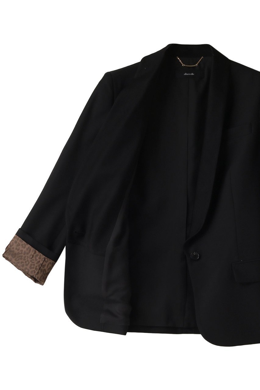 【アルアバイル/allureville】のウールシルクシャンタンタキシードジャケット 人気、トレンドファッション・服の通販 founy(ファニー) 　ファッション　Fashion　レディースファッション　Fashion for Women　アウター　Coat / Outerwear Collection　レディースジャケット・軽アウター　Jackets　おすすめ　Recommended / Our Picks　なめらか　Smooth, Silky Texture　シルク　Silk, 100% Silk　ジャケット　Jacket, Outerwear　マニッシュ　Mannish, Boyish　ラグジュアリー　Luxury, Elegant　レオパード　Leopard, Animal Print　エレガント 上品　Elegant　other-6|ID: prp329100004822246 ipo3291000000035846475