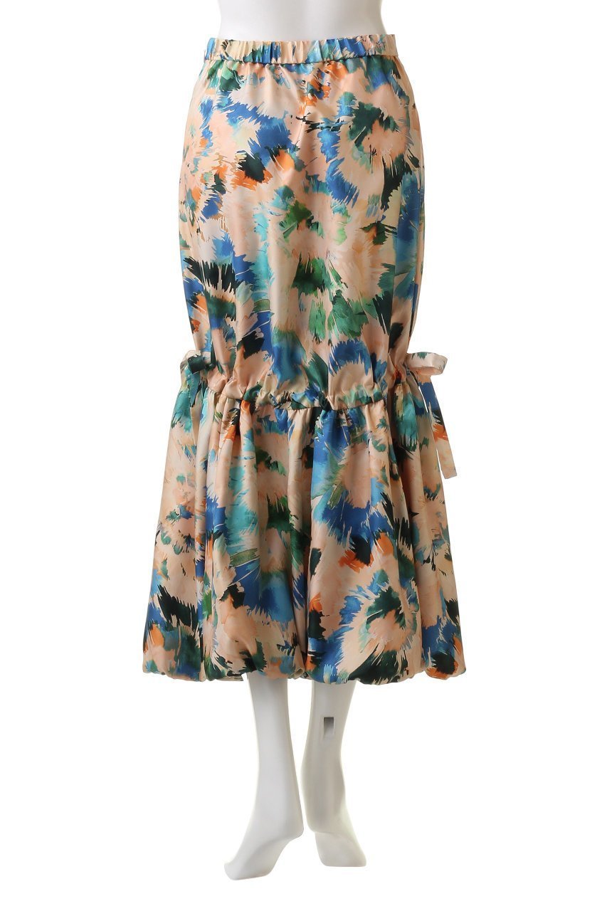 【アルアバイル/allureville】のスイサイフラワーキリカエバルーンスカート 人気、トレンドファッション・服の通販 founy(ファニー) 　ファッション　Fashion　レディースファッション　Fashion for Women　スカート　Skirts　ロングスカート　Long Skirts / Maxi & Midi Skirts　バルーン　Balloon, Balloon Silhouette　パーティ　Party, Party Style　フェミニン　Feminine, Girly　フラワー　Flower, Floral　プリント　Print, Printed Pattern　リボン　Ribbon, Bow　ロング　Long, Long-Length　再入荷　Restock / Back in Stock　other-4|ID: prp329100004822248 ipo3291000000035051453