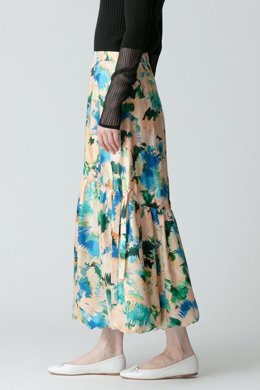 【アルアバイル/allureville】のスイサイフラワーキリカエバルーンスカート 人気、トレンドファッション・服の通販 founy(ファニー) 　ファッション　Fashion　レディースファッション　Fashion for Women　スカート　Skirts　ロングスカート　Long Skirts / Maxi & Midi Skirts　バルーン　Balloon, Balloon Silhouette　パーティ　Party, Party Style　フェミニン　Feminine, Girly　フラワー　Flower, Floral　プリント　Print, Printed Pattern　リボン　Ribbon, Bow　ロング　Long, Long-Length　再入荷　Restock / Back in Stock　other-8|ID: prp329100004822248 ipo3291000000035051457