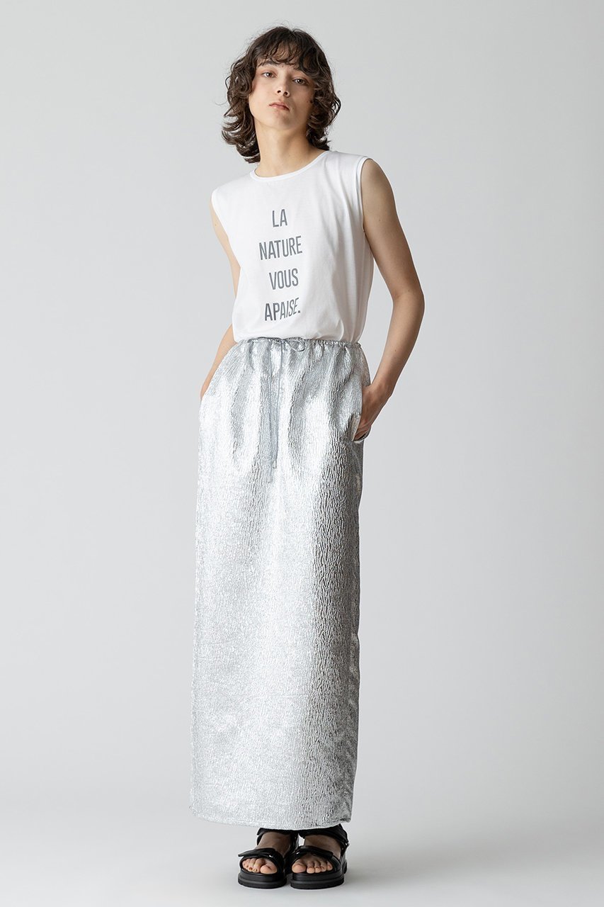 【アルアバイル/allureville】のメタリックジャガードナロースカート 人気、トレンドファッション・服の通販 founy(ファニー) 　ファッション　Fashion　レディースファッション　Fashion for Women　スカート　Skirts　ロングスカート　Long Skirts / Maxi & Midi Skirts　シルバー　Silver, Metallic Silver　シンプル　Simple, Minimal　ジャカード／ジャガード　Jacquard, Woven Pattern　ロング　Long, Long-Length　再入荷　Restock / Back in Stock　other-7|ID: prp329100004822253 ipo3291000000035051588