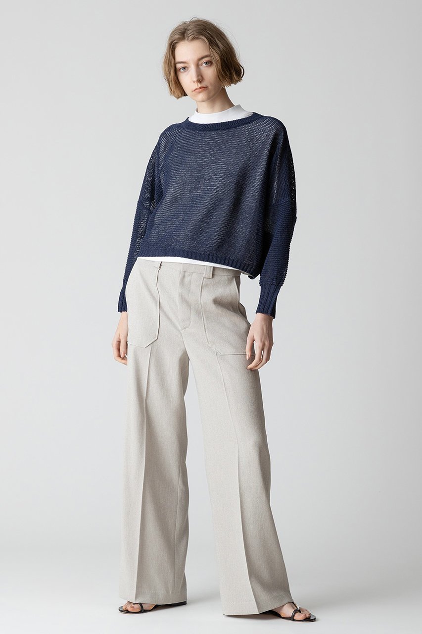 【アルアバイル/allureville】のドロップ天竺クロップドプルオーバー 人気、トレンドファッション・服の通販 founy(ファニー) ファッション Fashion レディースファッション Fashion for Women トップス・カットソー Cut & Sew Tops ニット Knit Tops & Sweaters カジュアルプルオーバー・ニットトップス Pullovers & Knit Tops / Casual Pullovers おすすめ Recommended / Our Picks サロペット Overalls, Salopette ドレープ Drape, Draping Fabric ドロップ Drop Shoulder, Dropped Style フォルム Silhouette, Form メッシュ Mesh, Net Fabric 再入荷 Restock / Back in Stock 夏 Summer 長袖 Long Sleeve, Full Sleeve other-4|ID: prp329100004822260 ipo3291000000035051859