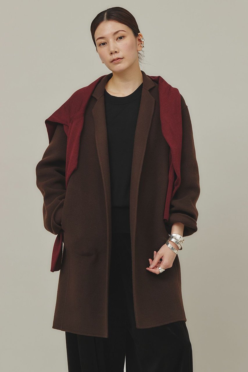 【カレンソロジー/Curensology】のマンテコチェスターコート インテリア・キッズ・メンズ・レディースファッション・服の通販 founy(ファニー) 　ファッション　Fashion　レディースファッション　Fashion for Women　アウター　Coat / Outerwear Collection　コート・ロングコート・ピーコート　Long Coats, Peacoats & More　チェスターコート・ロング丈アウター　Chester Coats / Chesterfield Long Coats　おすすめ　Recommended / Our Picks　ショート　Short, Short Length　シンプル　Simple, Minimal　スタンド　Stand Collar, Upright Stand　チェスターコート　Chester Coat, Long Coat　エレガント 上品　Elegant　人気　Popular, Best Seller　再入荷　Restock / Back in Stock　別注　Limited Edition, Custom Order　ブラウン|ID: prp329100004822265 ipo3291000000035052079