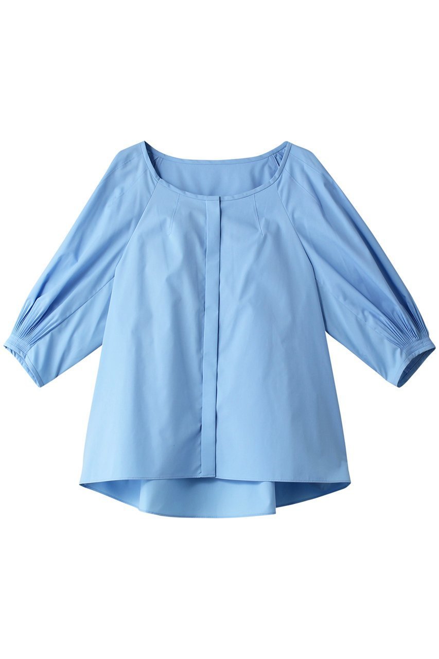 【アルアバイル/allureville】の【Loulou Willoughby】タックスリーブブラウス インテリア・キッズ・メンズ・レディースファッション・服の通販 founy(ファニー) 　ファッション　Fashion　レディースファッション　Fashion for Women　トップス・カットソー　Cut & Sew Tops　シャツ・ブラウス・オフィスカジュアル　Elegant Blouses & Button-Ups　ショート　Short, Short Length　スリーブ　Sleeve, Long Sleeve / Short Sleeve　ファブリック　Fabric, Textile　プリーツ　Pleats, Pleated　エレガント 上品　Elegant　再入荷　Restock / Back in Stock　サックス|ID: prp329100004822269 ipo3291000000035052288