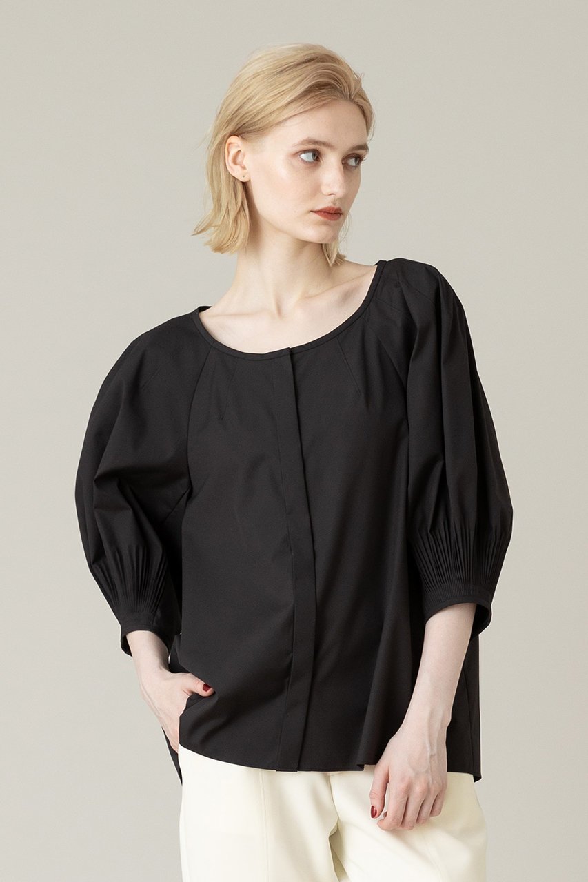 【アルアバイル/allureville】の【Loulou Willoughby】タックスリーブブラウス 人気、トレンドファッション・服の通販 founy(ファニー) 　ファッション　Fashion　レディースファッション　Fashion for Women　トップス・カットソー　Cut & Sew Tops　シャツ・ブラウス・オフィスカジュアル　Elegant Blouses & Button-Ups　ショート　Short, Short Length　スリーブ　Sleeve, Long Sleeve / Short Sleeve　ファブリック　Fabric, Textile　プリーツ　Pleats, Pleated　エレガント 上品　Elegant　再入荷　Restock / Back in Stock　other-6|ID: prp329100004822269 ipo3291000000035052294