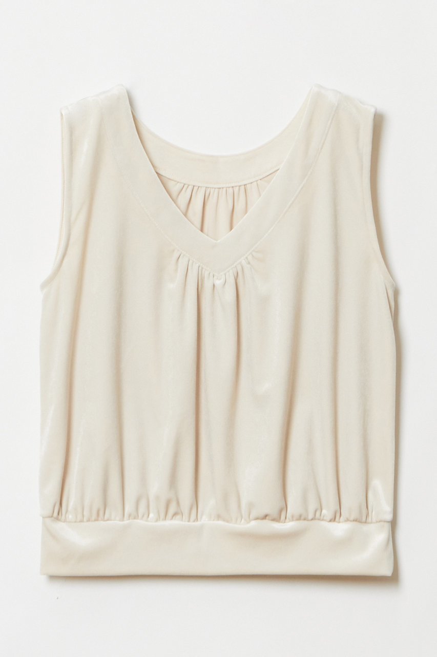 【アルアバイル/allureville】の【LOULOU WILLOUGHBY】ベロア2WAYプルオーバー インテリア・キッズ・メンズ・レディースファッション・服の通販 founy(ファニー) 　ファッション　Fashion　レディースファッション　Fashion for Women　トップス・カットソー　Cut & Sew Tops　キャミソール&ノースリーブ　Camisoles & Sleeveless Tops　シャツ・ブラウス・オフィスカジュアル　Elegant Blouses & Button-Ups　ロングTシャツ・Tシャツ　Longline T-Shirts & Tees　カジュアルプルオーバー・ニットトップス　Pullovers & Knit Tops / Casual Pullovers　カットソー・ベーシックTシャツ　Cut-and-Sewn Tops / Stretch Tees & Basics　ベロアトップス　Velour Tops / Velvet-Look Items　キャミソール　Camisole, Spaghetti Strap Top　ストレッチ　Stretch, Stretchy Fabric　タンク　Tank Top, Sleeveless Top　バランス　Balance, Style Balance　ベロア　Velour, Soft Velvet　ラウンド　Round, Round Neck　再入荷　Restock / Back in Stock　ライトベージュ|ID: prp329100004822272 ipo3291000000035052434