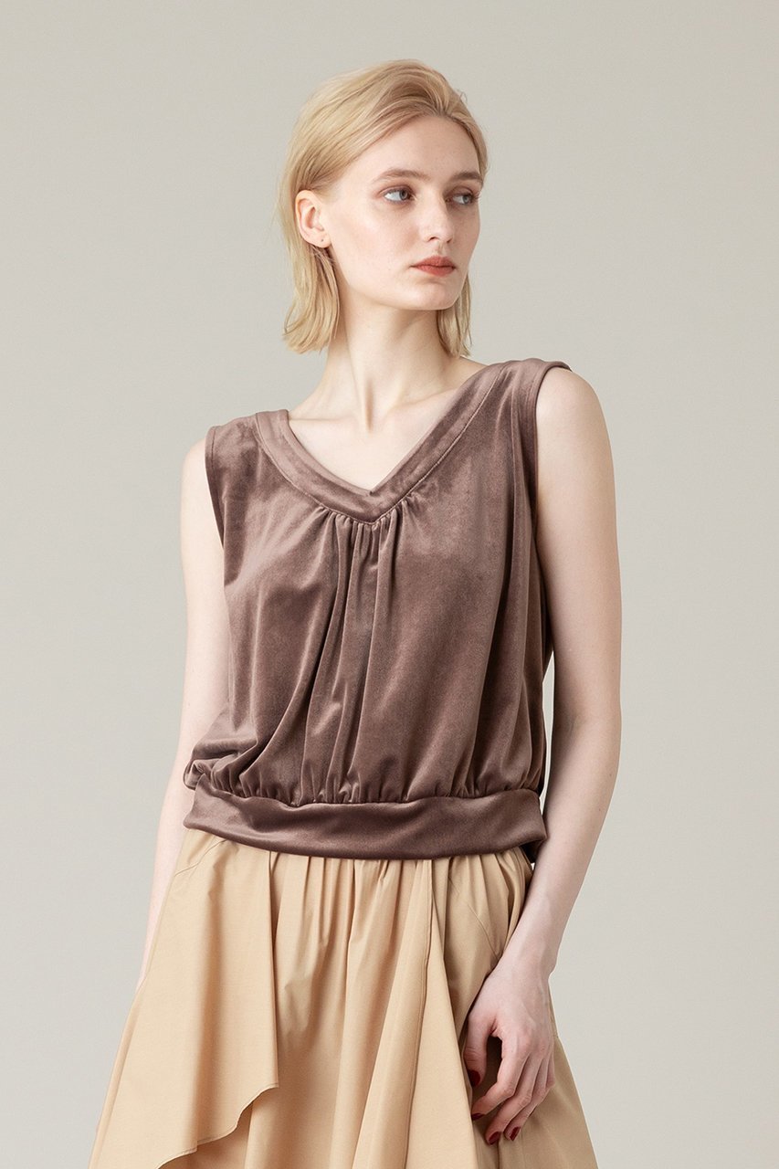 【アルアバイル/allureville】の【LOULOU WILLOUGHBY】ベロア2WAYプルオーバー 人気、トレンドファッション・服の通販 founy(ファニー) 　ファッション　Fashion　レディースファッション　Fashion for Women　トップス・カットソー　Cut & Sew Tops　キャミソール&ノースリーブ　Camisoles & Sleeveless Tops　シャツ・ブラウス・オフィスカジュアル　Elegant Blouses & Button-Ups　ロングTシャツ・Tシャツ　Longline T-Shirts & Tees　カジュアルプルオーバー・ニットトップス　Pullovers & Knit Tops / Casual Pullovers　カットソー・ベーシックTシャツ　Cut-and-Sewn Tops / Stretch Tees & Basics　ベロアトップス　Velour Tops / Velvet-Look Items　キャミソール　Camisole, Spaghetti Strap Top　ストレッチ　Stretch, Stretchy Fabric　タンク　Tank Top, Sleeveless Top　バランス　Balance, Style Balance　ベロア　Velour, Soft Velvet　ラウンド　Round, Round Neck　再入荷　Restock / Back in Stock　other-5|ID: prp329100004822272 ipo3291000000035052439