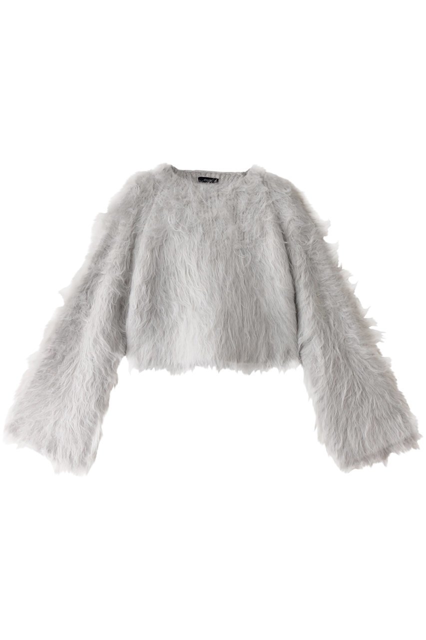 【アルアバイル/allureville】のミンクファーボトルネックプルオーバー インテリア・キッズ・メンズ・レディースファッション・服の通販 founy(ファニー) 　ファッション　Fashion　レディースファッション　Fashion for Women　トップス・カットソー　Cut & Sew Tops　ニット　Knit Tops & Sweaters　カジュアルプルオーバー・ニットトップス　Pullovers & Knit Tops / Casual Pullovers　カットソー　Cut and Sewn Top　クロップド　Cropped, Short Length　トレンド　Trend, Trending Now　再入荷　Restock / Back in Stock　A/W・秋冬　Autumn/Winter　ライトグレー|ID: prp329100004822274 ipo3291000000035052451