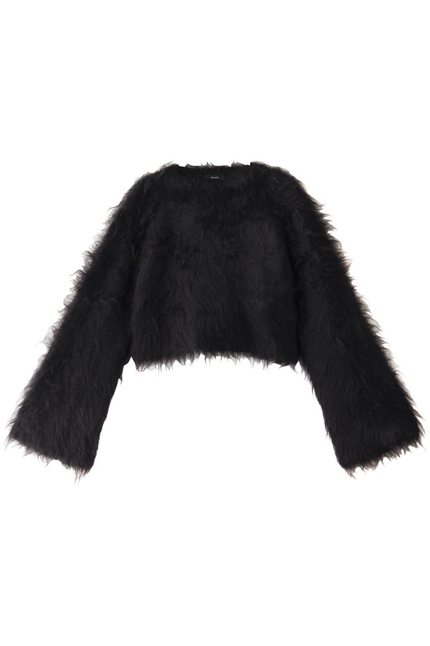 【アルアバイル/allureville】のミンクファーボトルネックプルオーバー インテリア・キッズ・メンズ・レディースファッション・服の通販 founy(ファニー) 　ファッション　Fashion　レディースファッション　Fashion for Women　トップス・カットソー　Cut & Sew Tops　ニット　Knit Tops & Sweaters　カジュアルプルオーバー・ニットトップス　Pullovers & Knit Tops / Casual Pullovers　カットソー　Cut and Sewn Top　クロップド　Cropped, Short Length　トレンド　Trend, Trending Now　再入荷　Restock / Back in Stock　A/W・秋冬　Autumn/Winter　ブラック|ID: prp329100004822274 ipo3291000000035052452