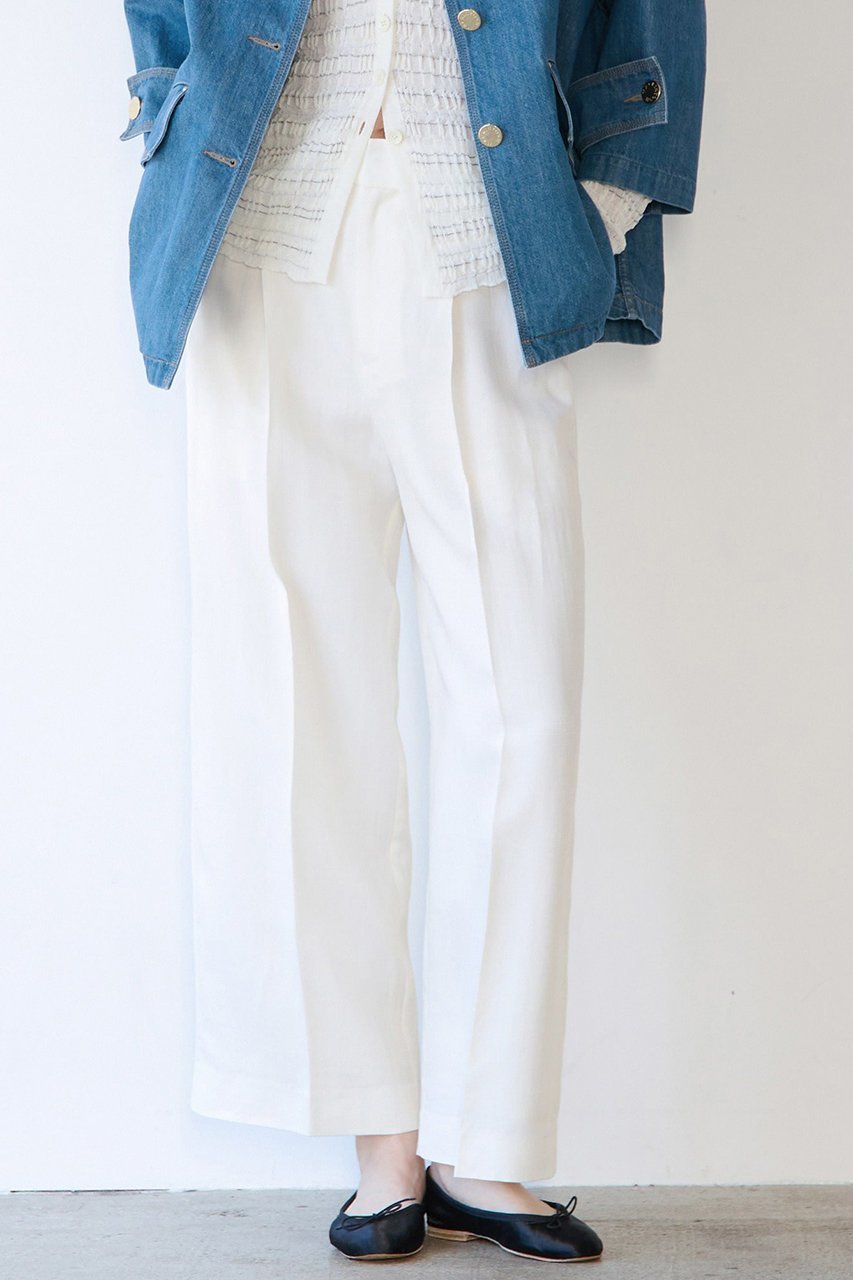 【マルティニーク/martinique】のスラブタックワイドパンツ インテリア・キッズ・メンズ・レディースファッション・服の通販 founy(ファニー) 　ファッション　Fashion　レディースファッション　Fashion for Women　パンツ　Pants & Trousers　2026年　2026　おすすめ　Recommended / Our Picks　ジャケット　Jacket, Outerwear　フロント　Front, Front Design　エレガント 上品　Elegant　夏　Summer　春　Spring　S/S・春夏　SS, Spring/Summer, Warm Season　ビジネス 仕事 通勤　Business / Work / Commuting　オフホワイト|ID: prp329100004822282 ipo3291000000035052532