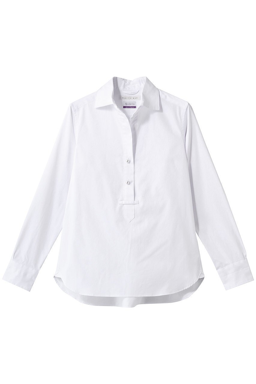 【マルティニーク/martinique】の《定番》パールスキッパーブラウス インテリア・キッズ・メンズ・レディースファッション・服の通販 founy(ファニー) 　ファッション　Fashion　レディースファッション　Fashion for Women　トップス・カットソー　Cut & Sew Tops　シャツ・ブラウス・オフィスカジュアル　Elegant Blouses & Button-Ups　2026年　2026　おすすめ　Recommended / Our Picks　なめらか　Smooth, Silky Texture　アクセサリー　Fashion Accessories　スキッパー　Skipper, Open Collar　スリーブ　Sleeve, Long Sleeve / Short Sleeve　デコルテ　Décolleté, Neckline　パール　Pearl, Pearl Accent　ロング　Long, Long-Length　エレガント 上品　Elegant　夏　Summer　定番　Standard, Basic Item　春　Spring　S/S・春夏　SS, Spring/Summer, Warm Season　ホワイト|ID: prp329100004822287 ipo3291000000035569836
