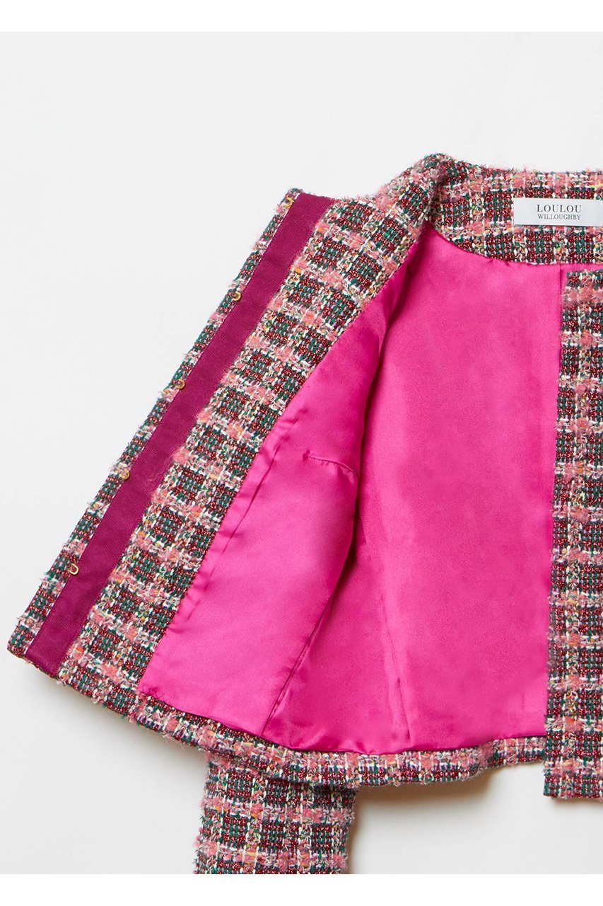 【アルアバイル/allureville】の【LOULOU WILLOUGHBY】TOURNIERツイードショートジャケット 人気、トレンドファッション・服の通販 founy(ファニー) 　ファッション　Fashion　レディースファッション　Fashion for Women　アウター　Coat / Outerwear Collection　レディースジャケット・軽アウター　Jackets　おすすめ　Recommended / Our Picks　ショート　Short, Short Length　ジャカード／ジャガード　Jacquard, Woven Pattern　ジャケット　Jacket, Outerwear　スパンコール　Sequins, Sequin Embellishment　スリーブ　Sleeve, Long Sleeve / Short Sleeve　セットアップ　Set-Up, Coordinated Outfit　ツイード／ツィード　Choker, Choker Necklace　ツイード　Twill, Twill Weave　デニム　Denim, Jeans Material　フランス　France, French　ワイド　Wide, Wide Fit　定番　Standard, Basic Item　無地　Plain, Solid Color　other-5|ID: prp329100004822290 ipo3291000000036028440