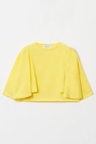 【アルアバイル/allureville】の【LOULOU WILLOUGHBY】ミニ丈フレアスリーブプルオーバー 人気、トレンドファッション・服の通販 founy(ファニー) ファッション Fashion レディースファッション Fashion for Women トップス・カットソー Cut & Sew Tops シャツ・ブラウス・オフィスカジュアル Elegant Blouses & Button-Ups ロングTシャツ・Tシャツ Longline T-Shirts & Tees カジュアルプルオーバー・ニットトップス Pullovers & Knit Tops / Casual Pullovers カットソー・ベーシックTシャツ Cut-and-Sewn Tops / Stretch Tees & Basics ショート Short, Short Length スリーブ Sleeve, Long Sleeve / Short Sleeve バランス Balance, Style Balance ボトム Bottoms, Lower Wear 夏 Summer thumbnail イエロー|ID: prp329100004822299 ipo3291000000036028596