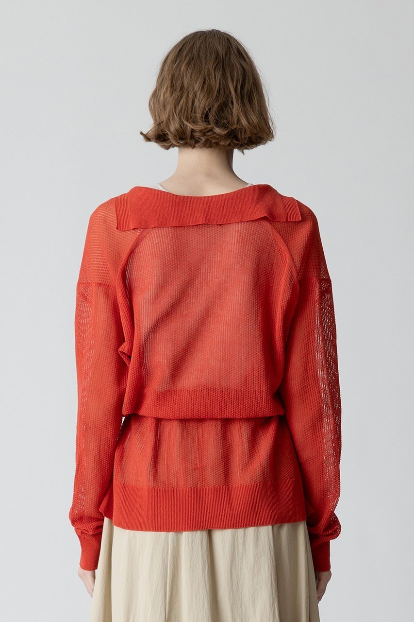 【アルアバイル/allureville】のシアーカノコスキッパーネックプルオーバー 人気、トレンドファッション・服の通販 founy(ファニー) 　ファッション　Fashion　レディースファッション　Fashion for Women　トップス・カットソー　Cut & Sew Tops　ニット　Knit Tops & Sweaters　カジュアルプルオーバー・ニットトップス　Pullovers & Knit Tops / Casual Pullovers　キャミソール　Camisole, Spaghetti Strap Top　サマー　Summer, Summer Style　シアー　Sheer, See-Through　スキッパー　Skipper, Open Collar　タンク　Tank Top, Sleeveless Top　トレンド　Trend, Trending Now　マニッシュ　Mannish, Boyish　メッシュ　Mesh, Net Fabric　エレガント 上品　Elegant　再入荷　Restock / Back in Stock　other-4|ID: prp329100004822301 ipo3291000000035054082