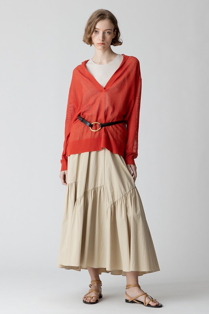 【アルアバイル/allureville】のシアーカノコスキッパーネックプルオーバー 人気、トレンドファッション・服の通販 founy(ファニー) 　ファッション　Fashion　レディースファッション　Fashion for Women　トップス・カットソー　Cut & Sew Tops　ニット　Knit Tops & Sweaters　カジュアルプルオーバー・ニットトップス　Pullovers & Knit Tops / Casual Pullovers　キャミソール　Camisole, Spaghetti Strap Top　サマー　Summer, Summer Style　シアー　Sheer, See-Through　スキッパー　Skipper, Open Collar　タンク　Tank Top, Sleeveless Top　トレンド　Trend, Trending Now　マニッシュ　Mannish, Boyish　メッシュ　Mesh, Net Fabric　エレガント 上品　Elegant　再入荷　Restock / Back in Stock　other-5|ID: prp329100004822301 ipo3291000000035054083