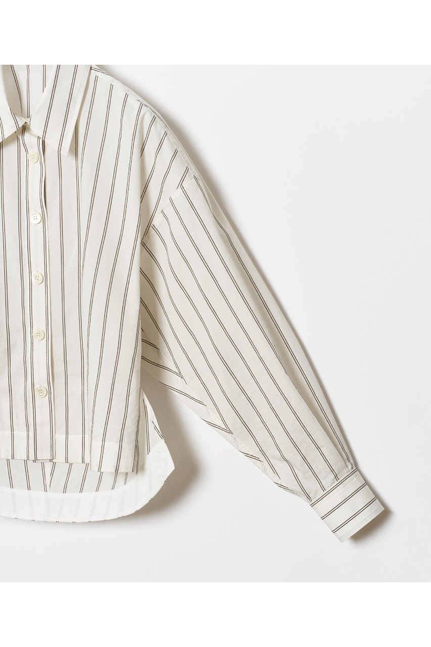 【アルアバイル/allureville】のトリムストライプバックタックシャツ 人気、トレンドファッション・服の通販 founy(ファニー) 　ファッション　Fashion　レディースファッション　Fashion for Women　トップス・カットソー　Cut & Sew Tops　シャツ・ブラウス・オフィスカジュアル　Elegant Blouses & Button-Ups　バッグ　Bags　おすすめ　Recommended / Our Picks　ストライプ　Stripe, Striped Pattern　スリーブ　Sleeve, Long Sleeve / Short Sleeve　フロント　Front, Front Design　ボトム　Bottoms, Lower Wear　ロング　Long, Long-Length　ワイド　Wide, Wide Fit　再入荷　Restock / Back in Stock　夏　Summer　春　Spring　S/S・春夏　SS, Spring/Summer, Warm Season　other-3|ID: prp329100004822302 ipo3291000000035054088