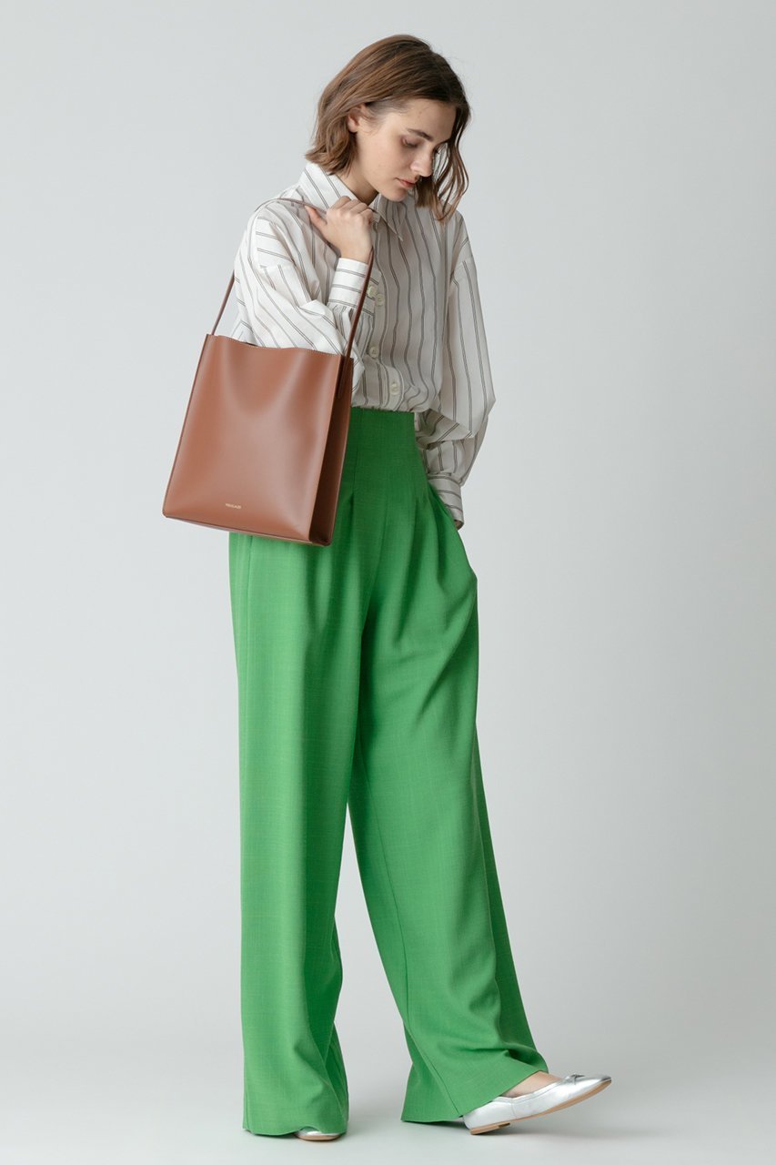 【アルアバイル/allureville】のトリムストライプバックタックシャツ 人気、トレンドファッション・服の通販 founy(ファニー) 　ファッション　Fashion　レディースファッション　Fashion for Women　トップス・カットソー　Cut & Sew Tops　シャツ・ブラウス・オフィスカジュアル　Elegant Blouses & Button-Ups　バッグ　Bags　おすすめ　Recommended / Our Picks　ストライプ　Stripe, Striped Pattern　スリーブ　Sleeve, Long Sleeve / Short Sleeve　フロント　Front, Front Design　ボトム　Bottoms, Lower Wear　ロング　Long, Long-Length　ワイド　Wide, Wide Fit　再入荷　Restock / Back in Stock　夏　Summer　春　Spring　S/S・春夏　SS, Spring/Summer, Warm Season　other-4|ID: prp329100004822302 ipo3291000000035054089